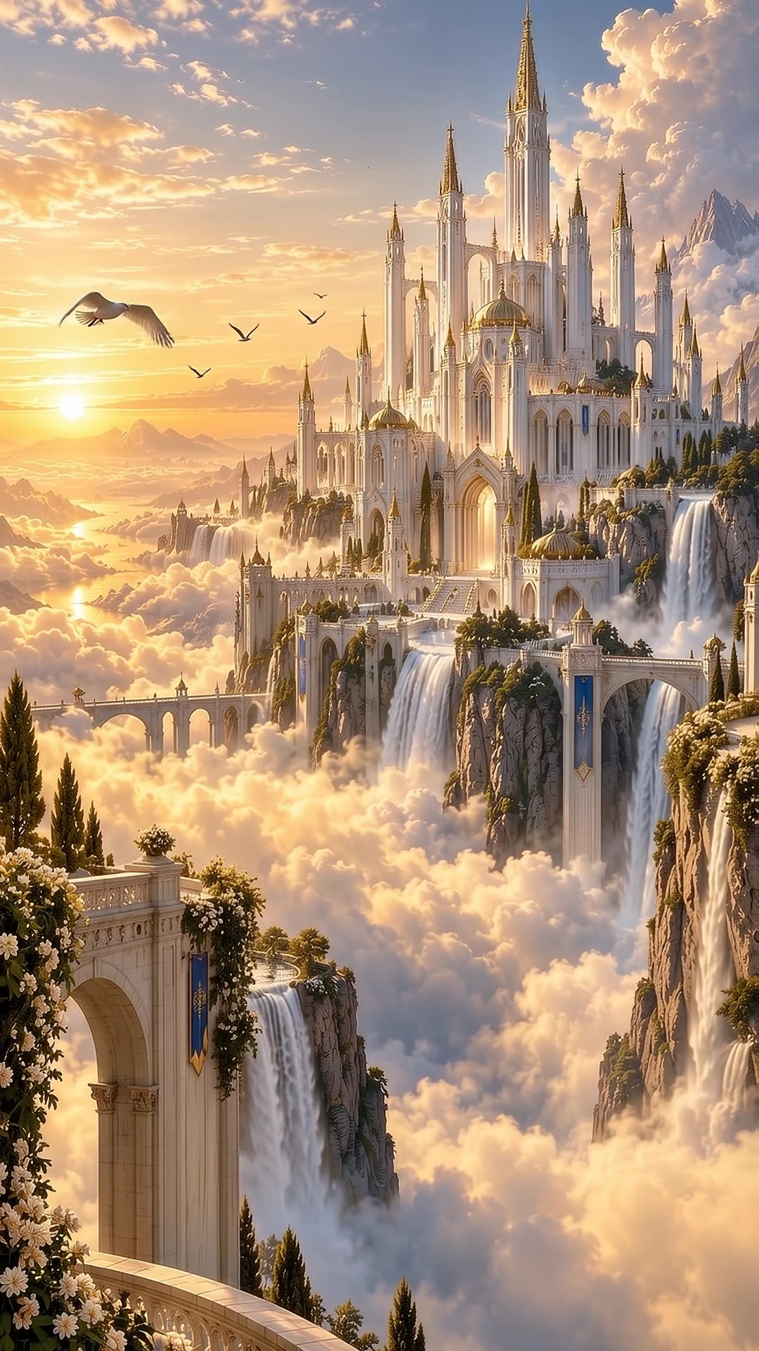 Rolling Clouds and Waterfalls