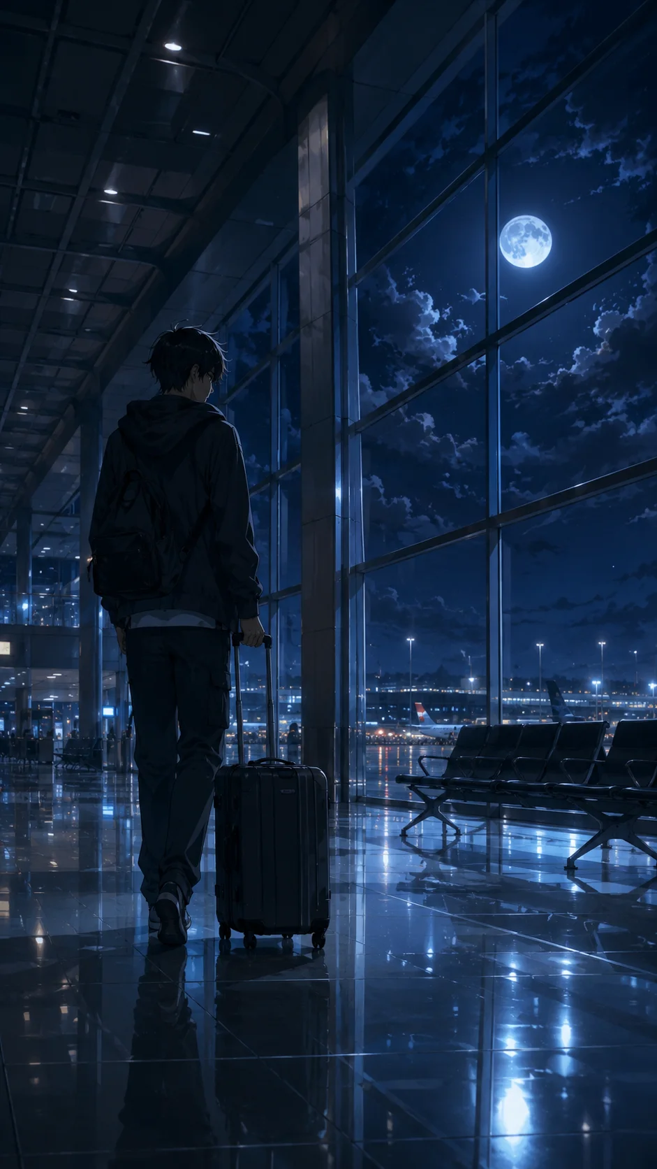 Airport Departure Moonlight