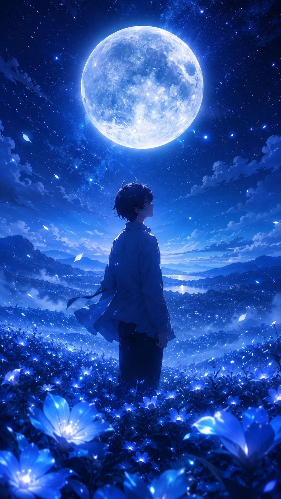 Blue Luminous Field Full Moon