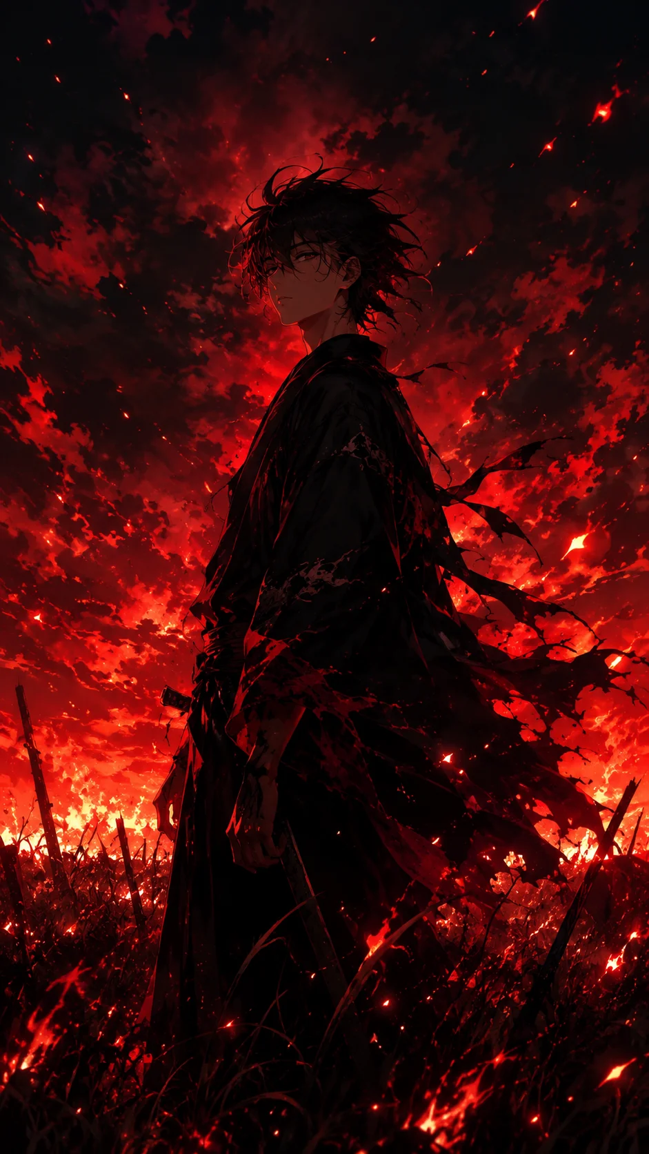 Crimson Sky Lone Swordsman