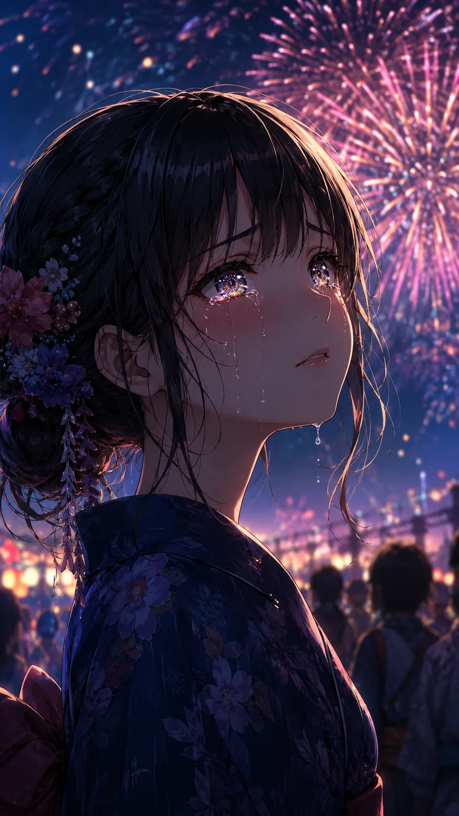 Fireworks Tears Festival Girl