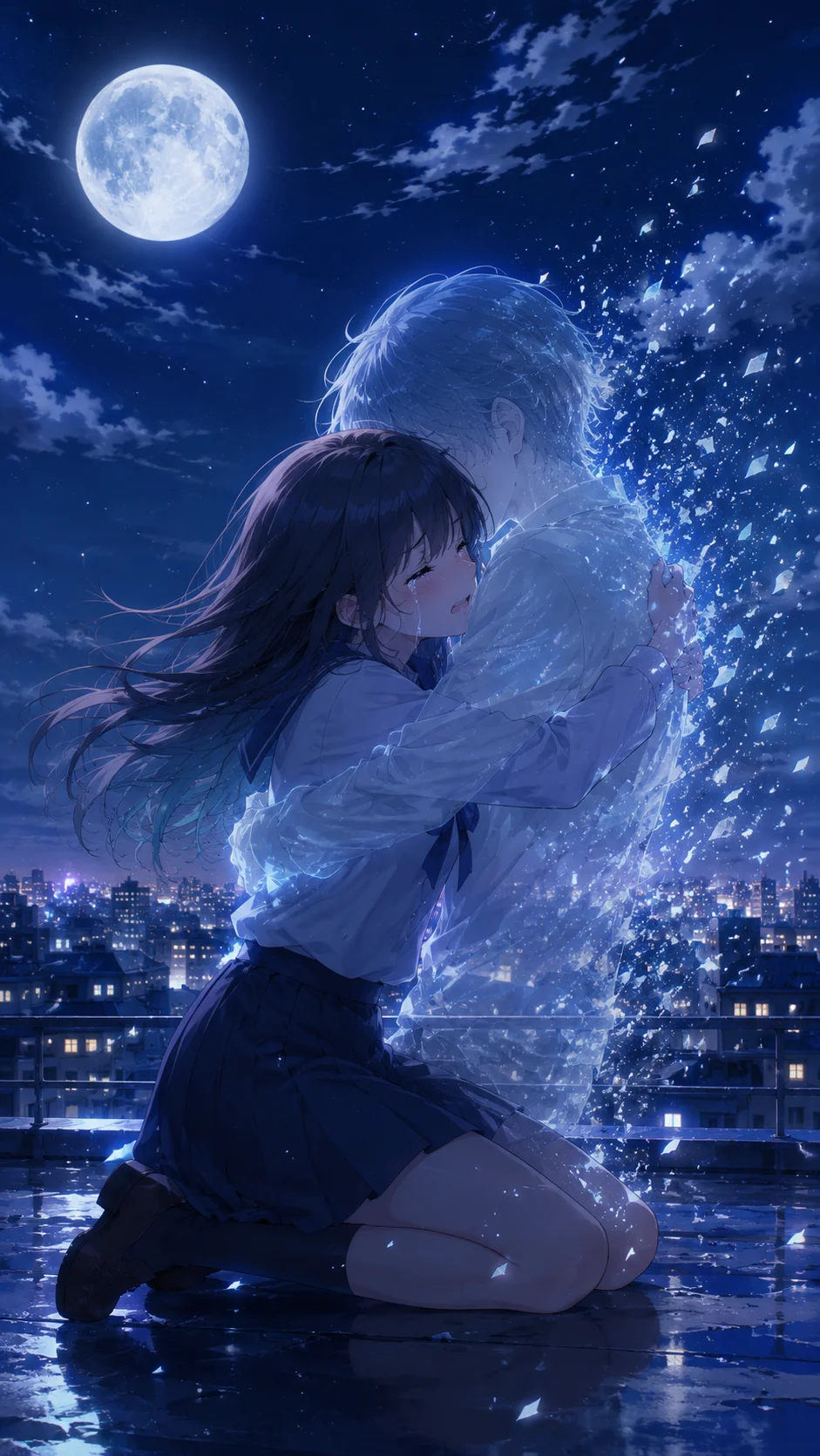 Ghost Embrace Rooftop Moon