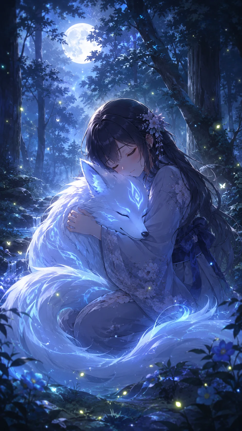 Moonlit Forest Spirit Fox