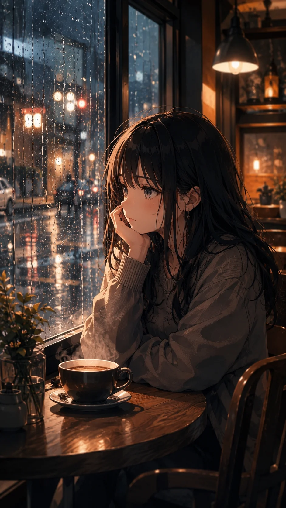 Rainy Cafe Window Reverie