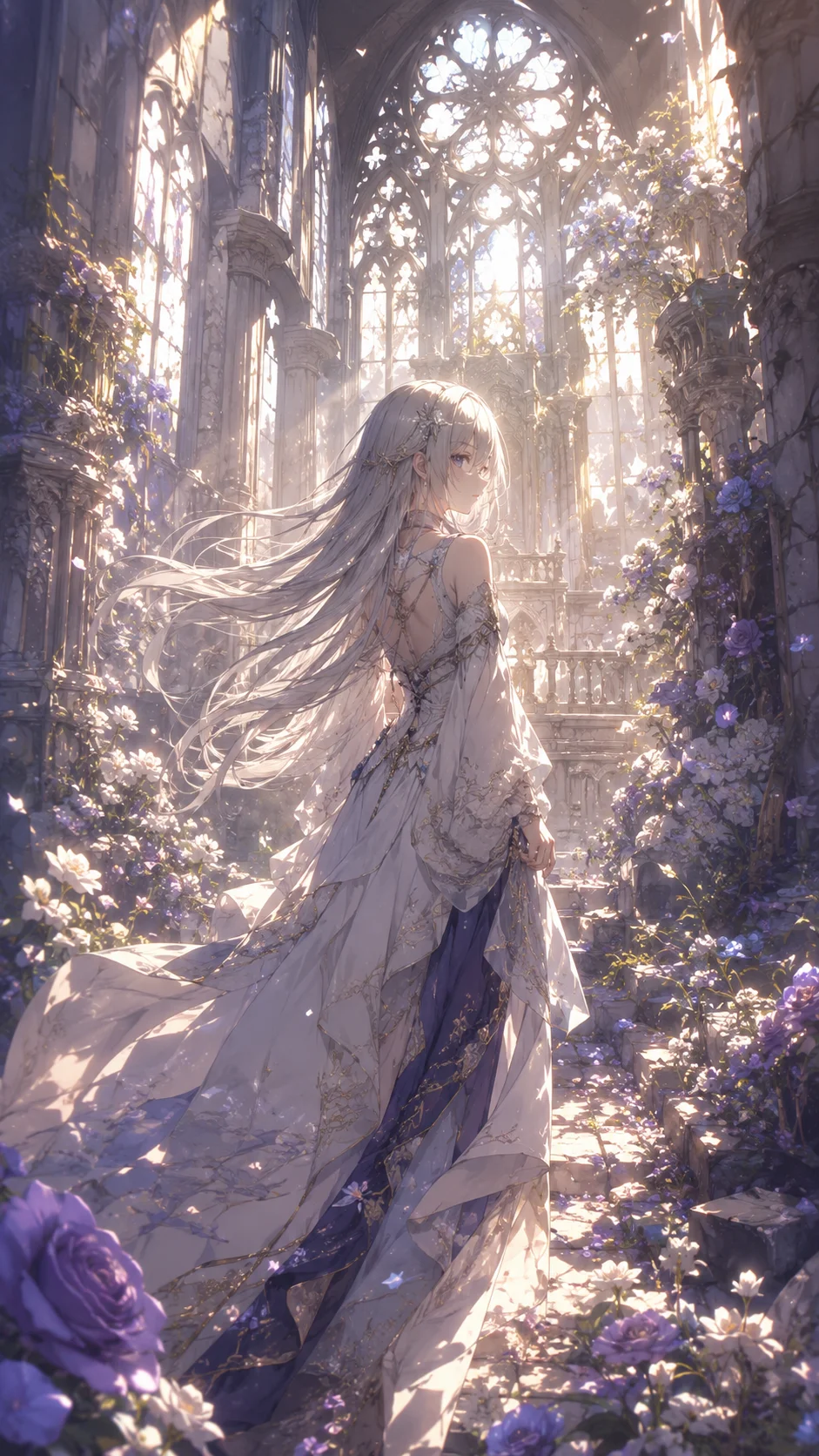 Sunlit Ruined Chapel Bride