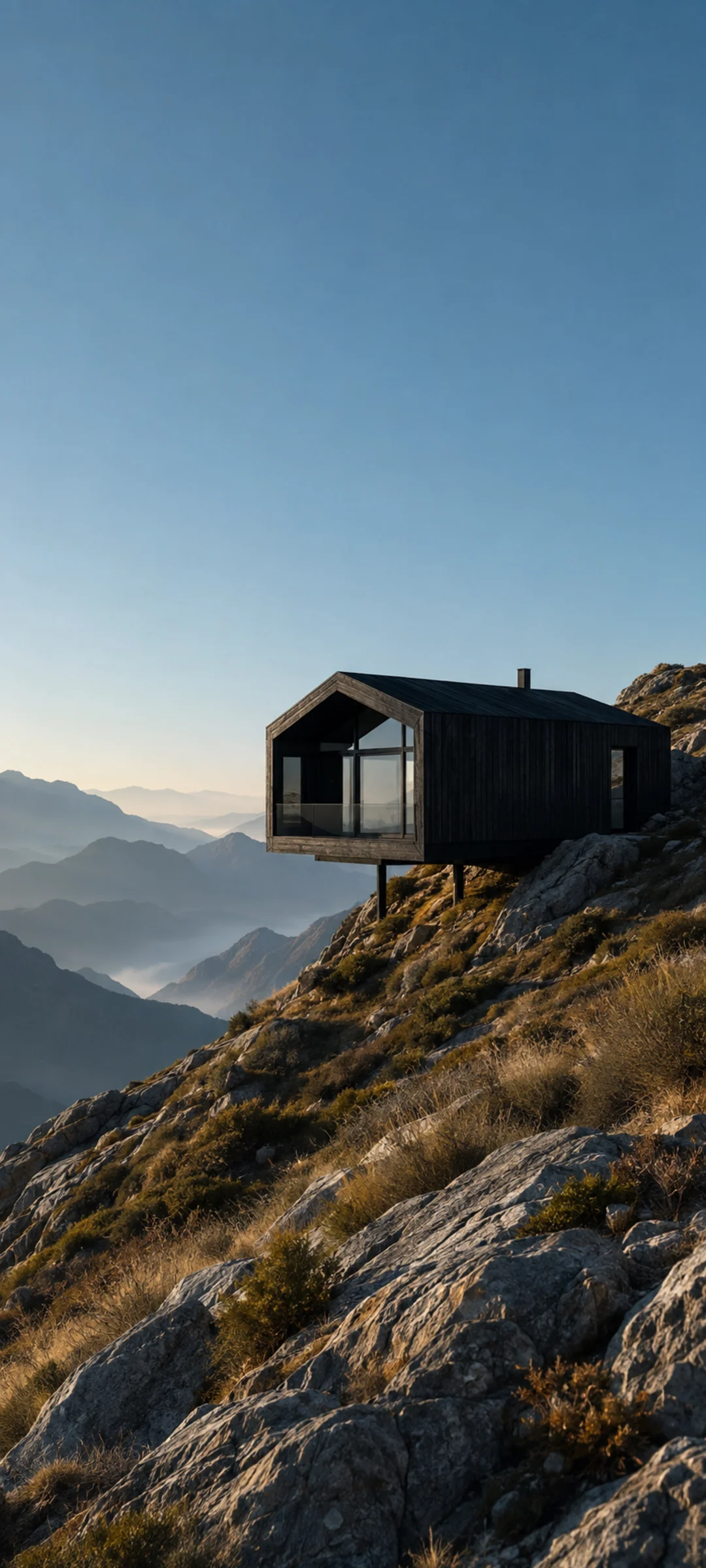 Crisp Sunlit Mountain Cabin