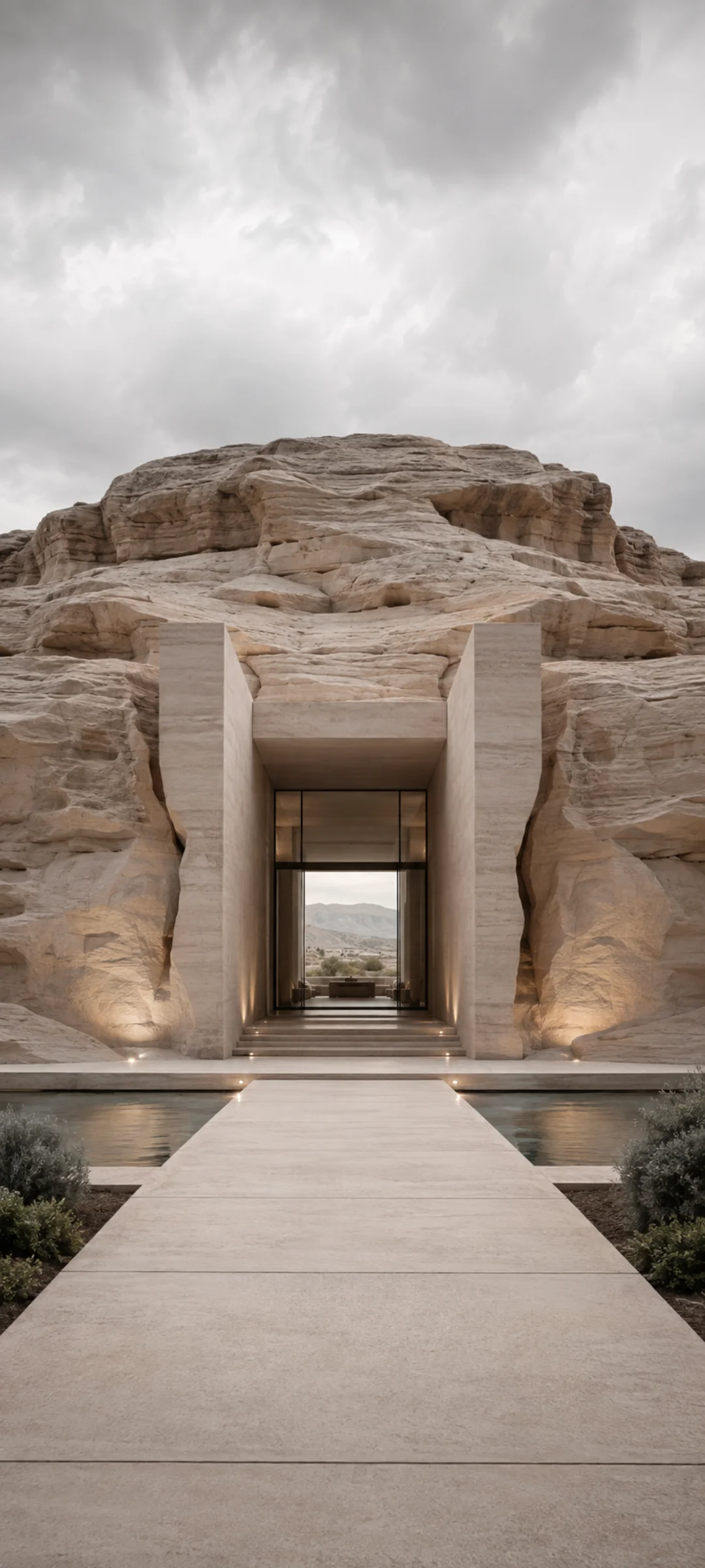Overcast Symmetrical Desert House