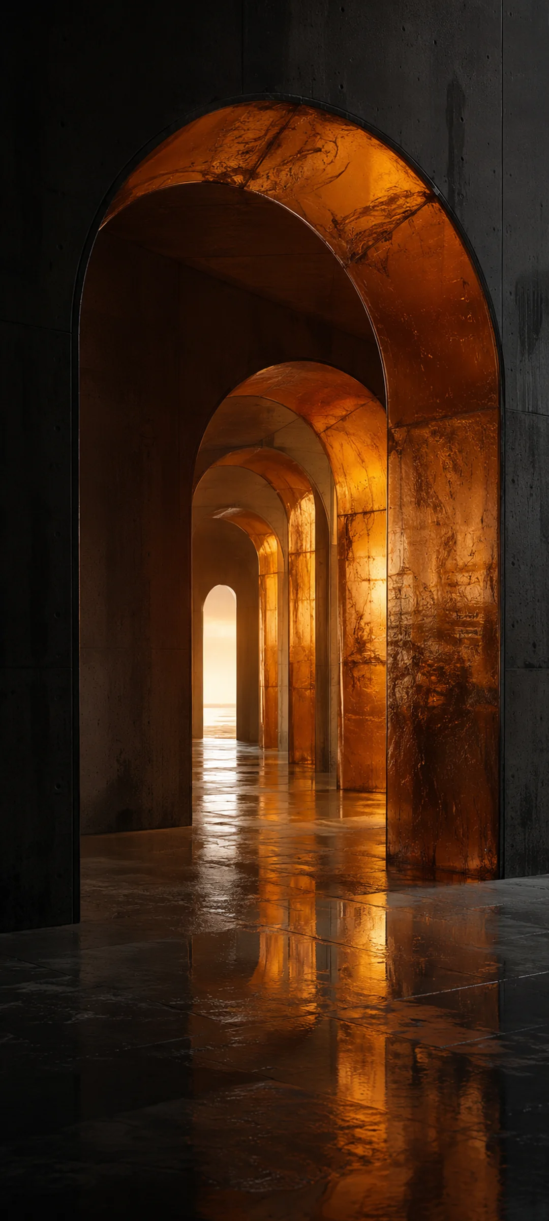 Rainwashed Luminous Amber Arches