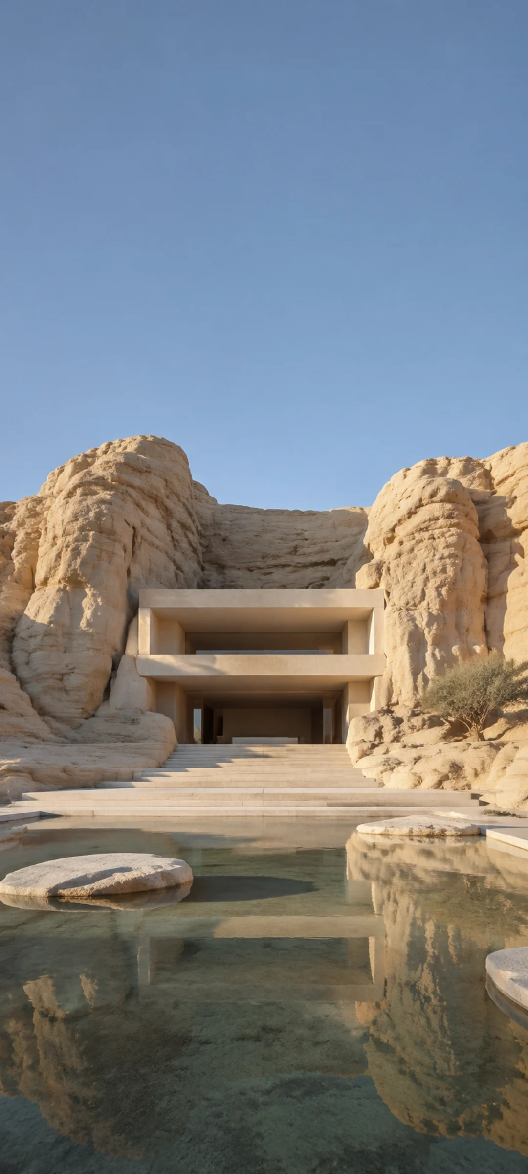 Symmetrical Morning Desert House