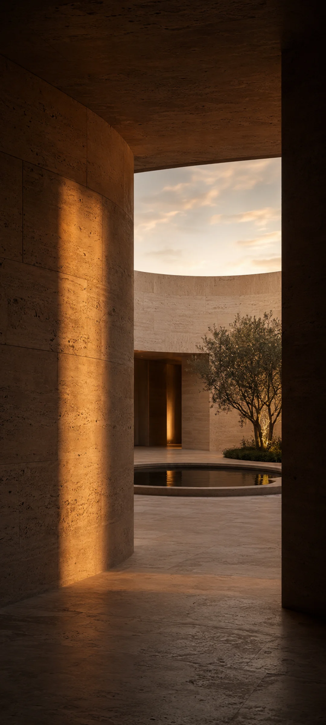 Travertine Courtyard Sunrise