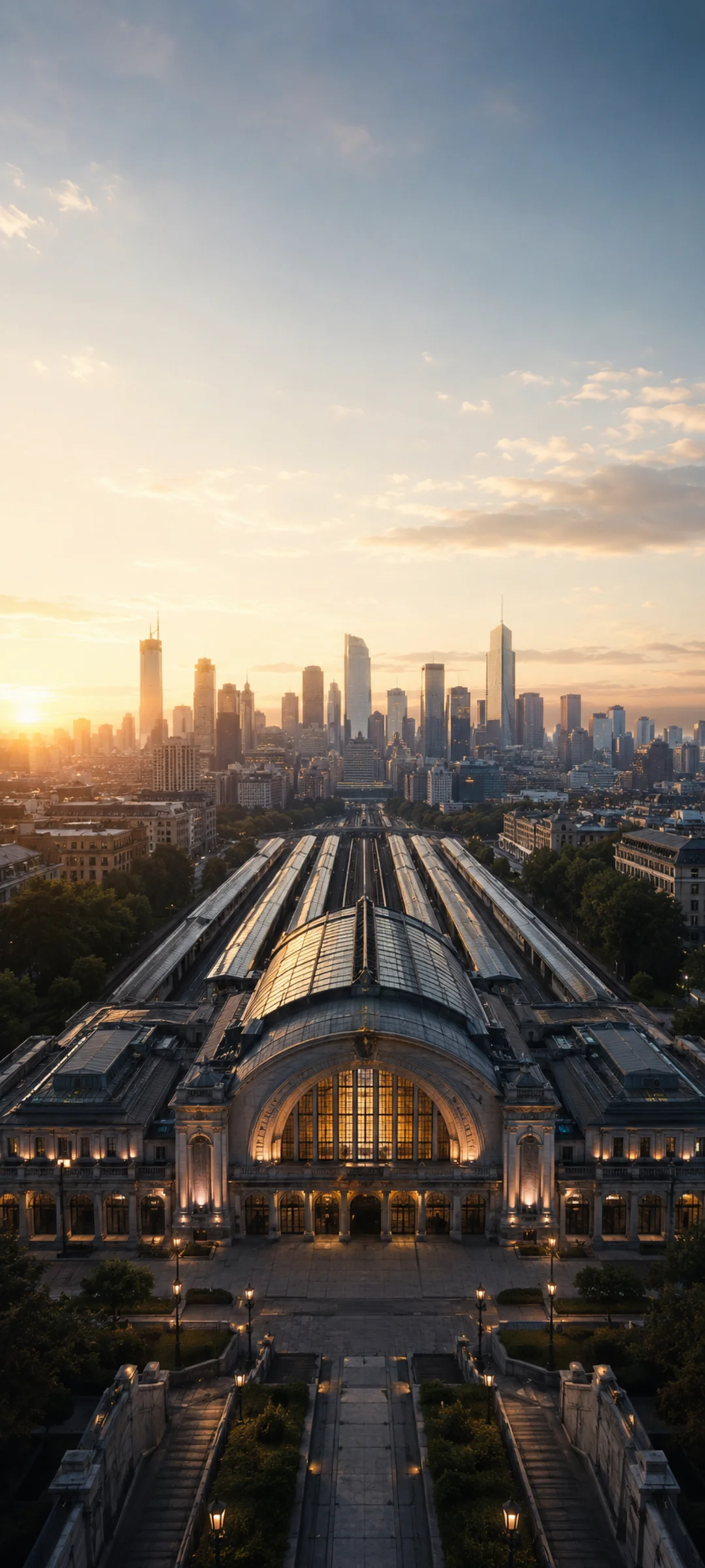 Elevated Dawn Train Station