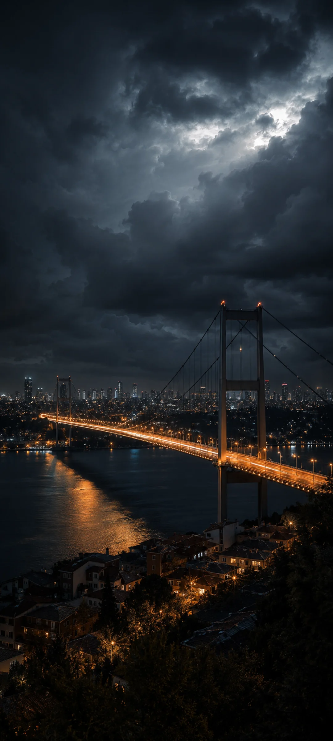 Istanbul Bosphorus Bridge Storm