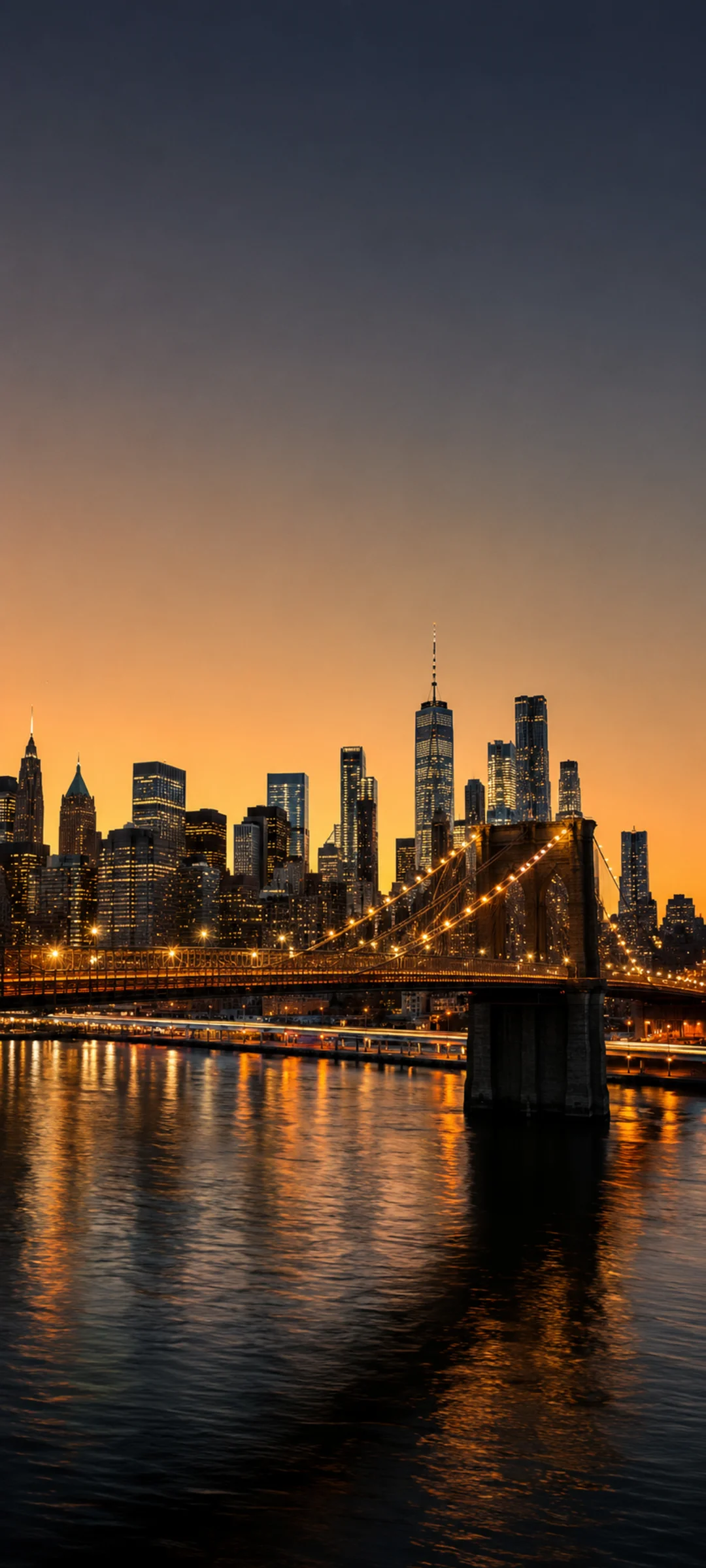 New York Brooklyn Bridge Golden Hour