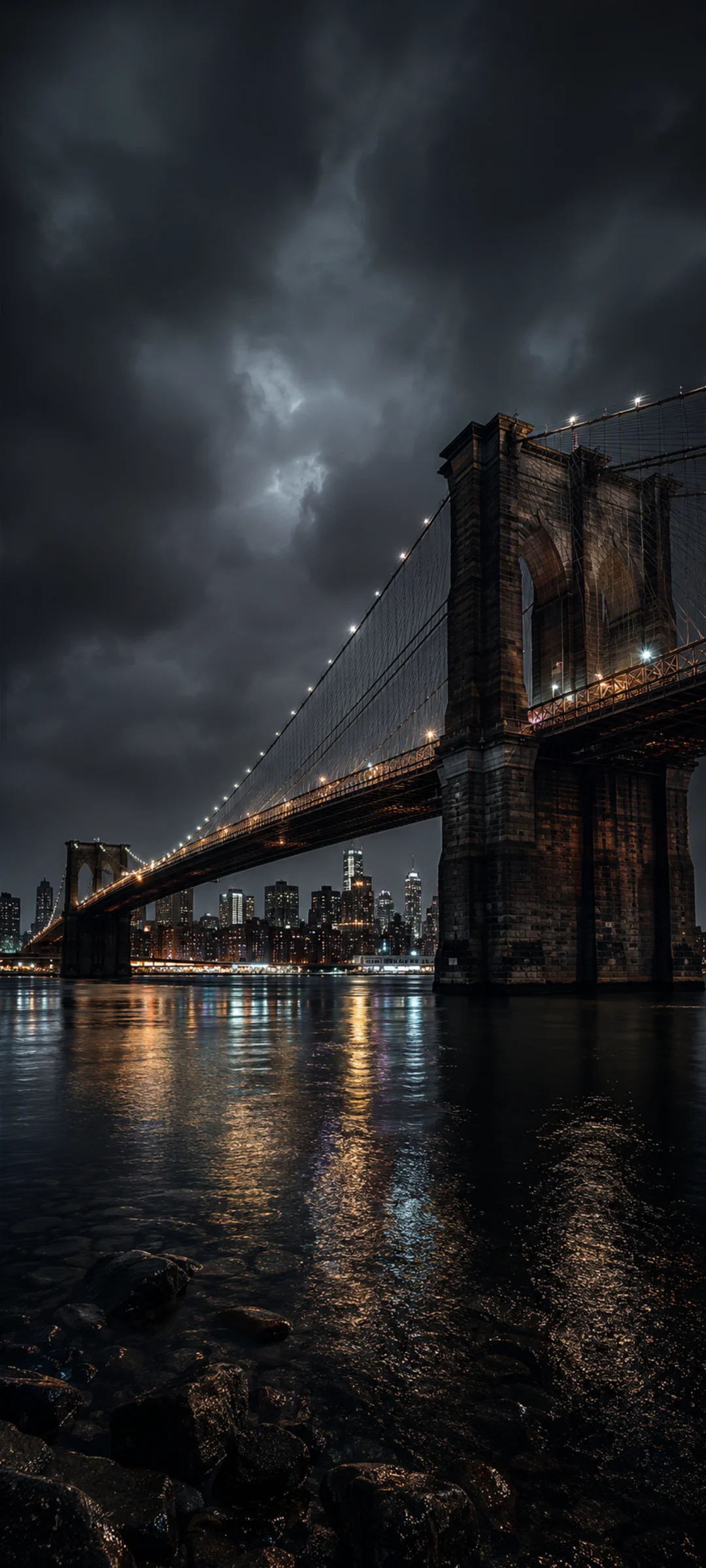 New York Brooklyn Bridge Rain