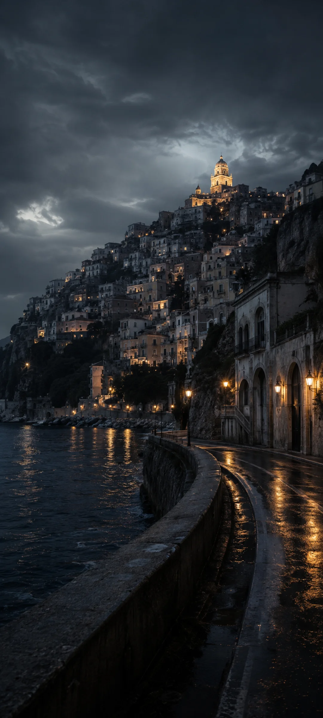 Rainlit Coastal Hills
