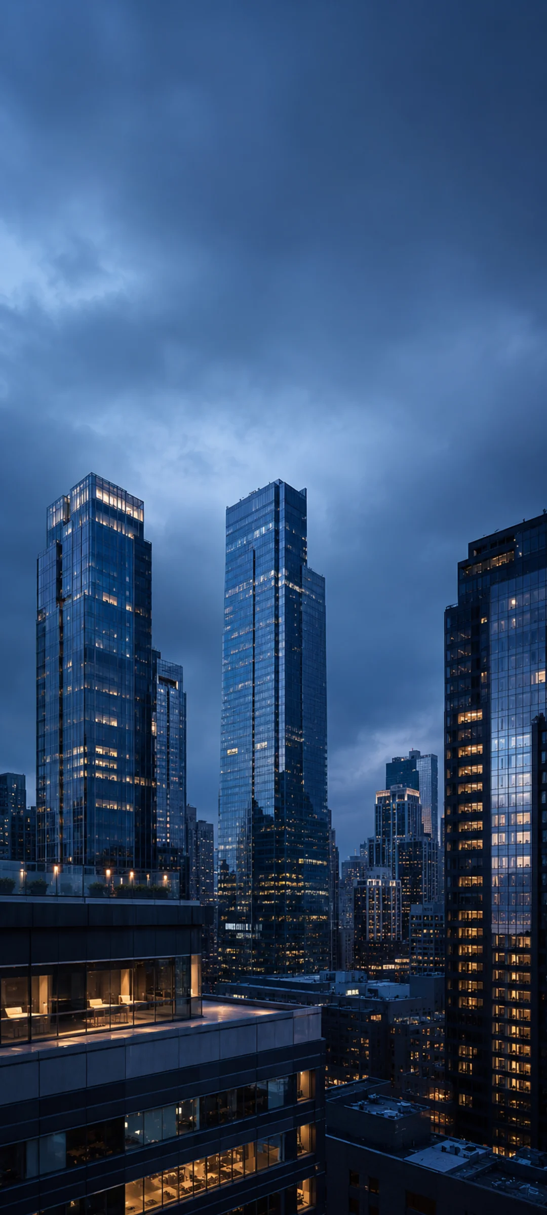 Storm Blue Hour Towers