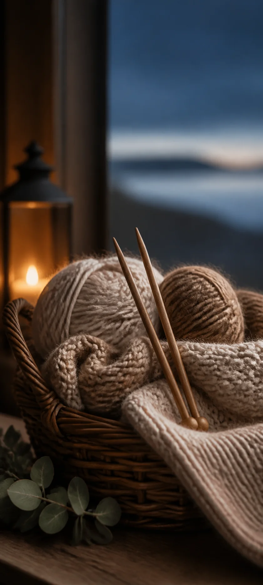Blue Hour Knitting Basket