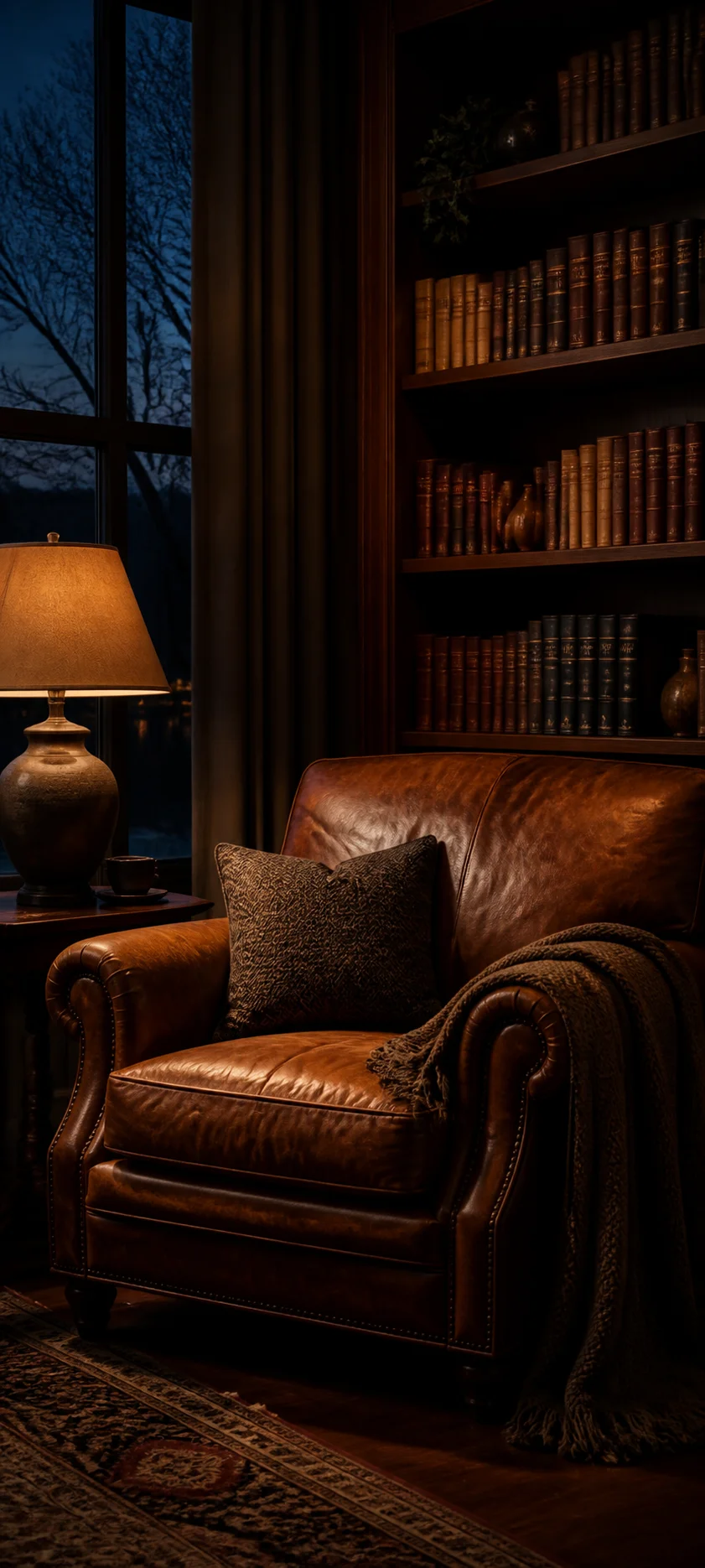 Blue Hour Library Corner