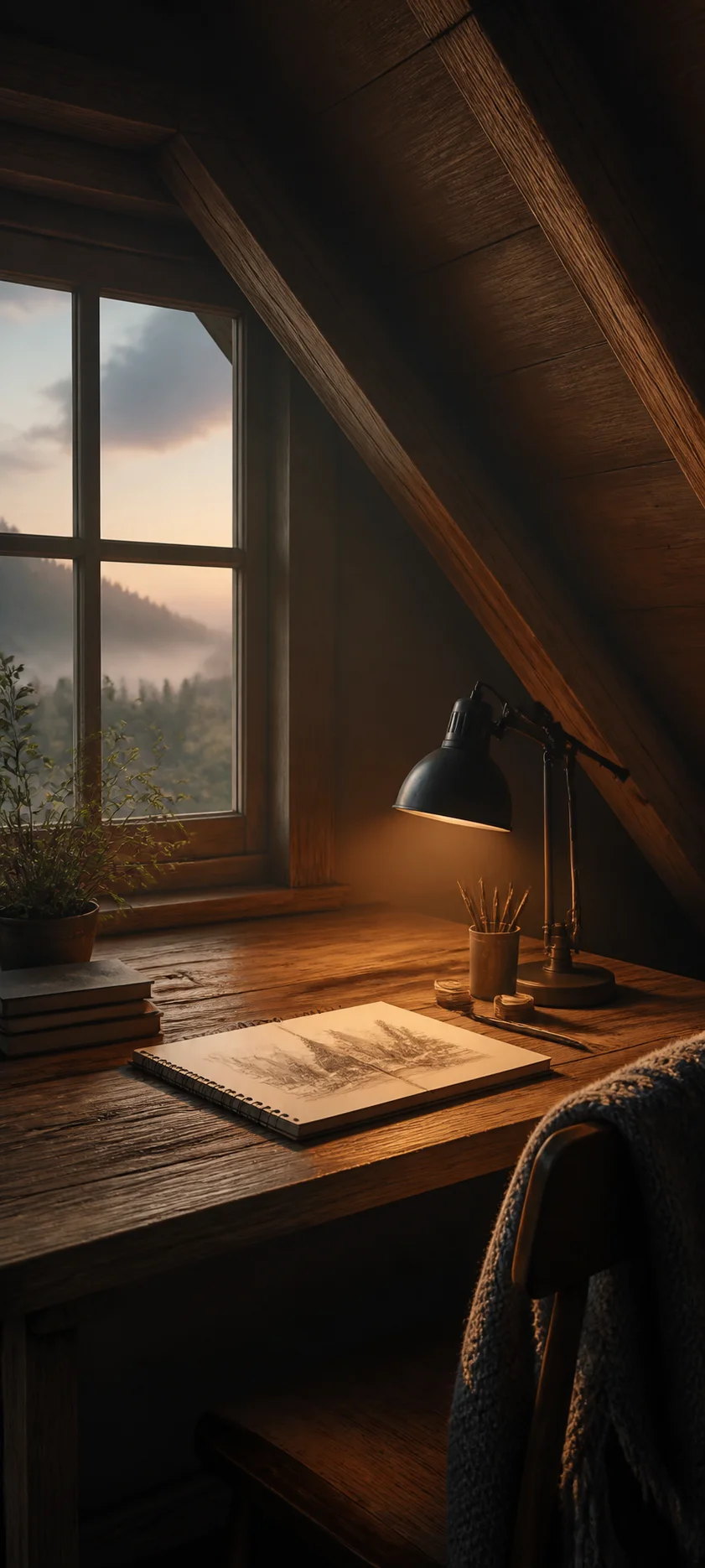 Cinematic Dawn Attic Studio