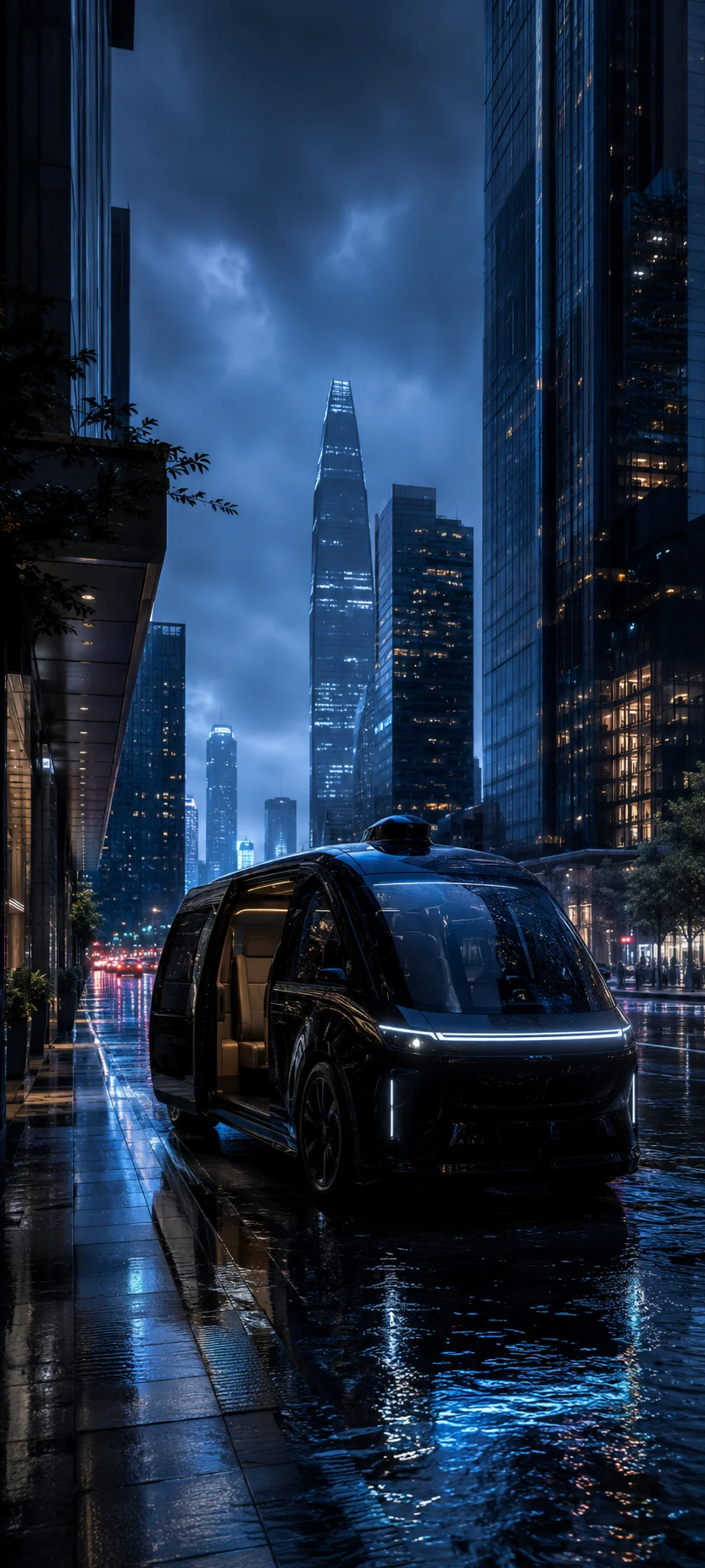 Blue Hour Autonomous Taxi