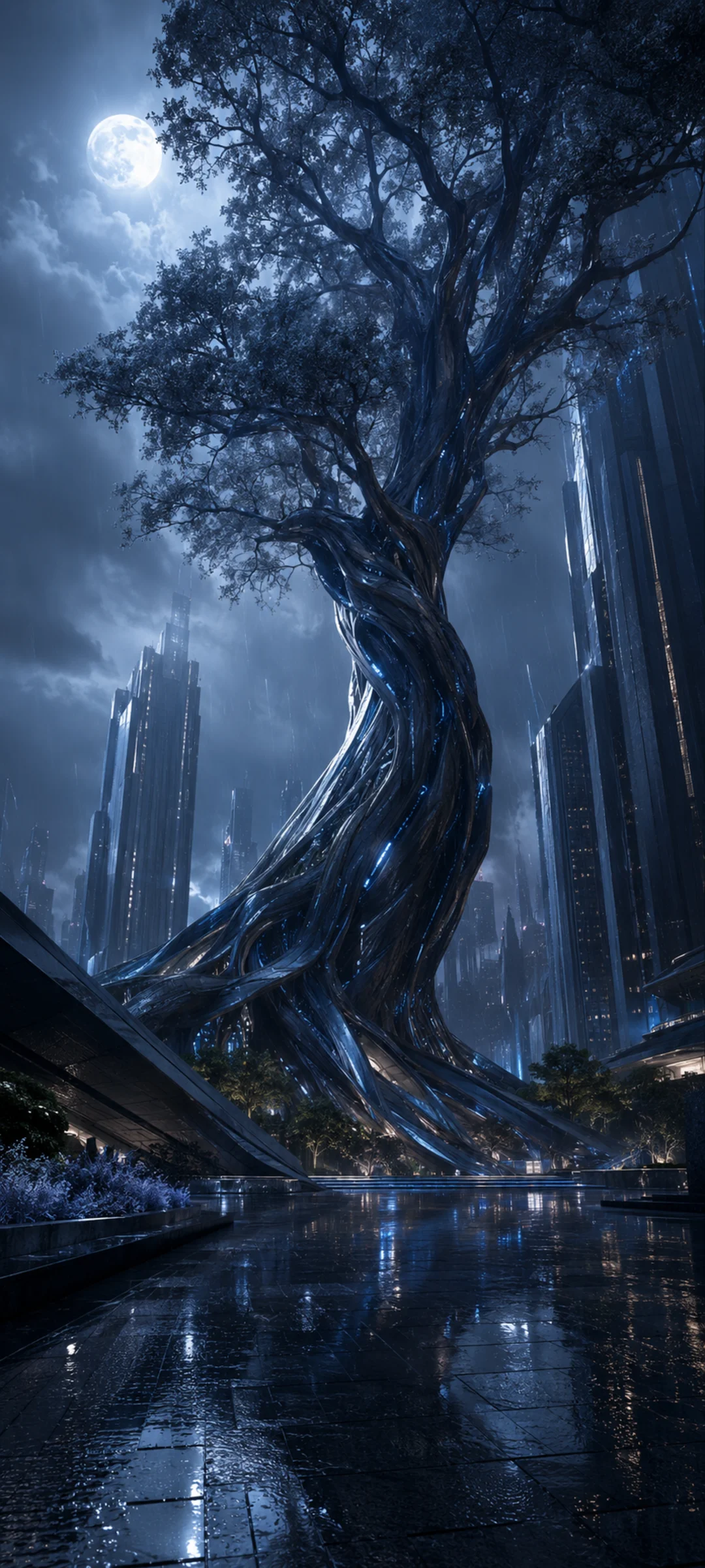 Cybernetic Tree Blue Hour
