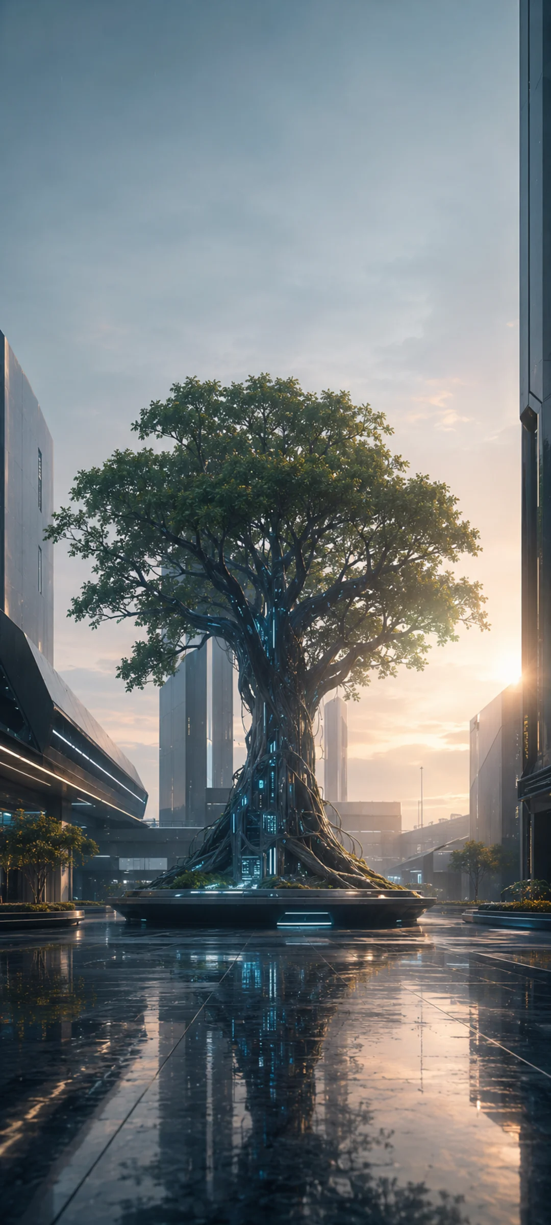 Cybernetic Tree Dawn Plaza