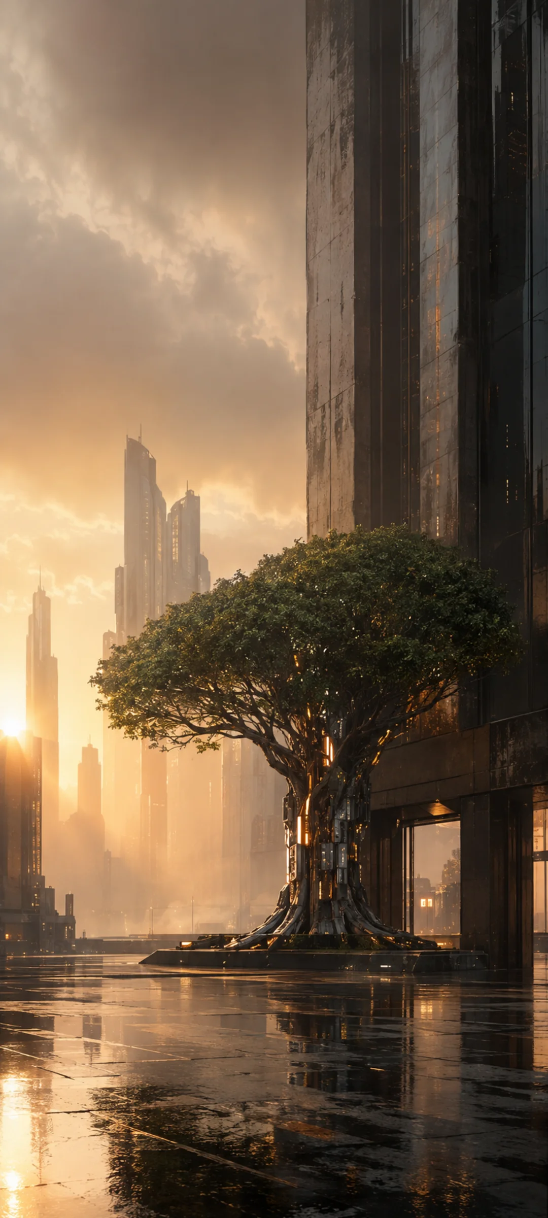 Cybernetic Tree Golden Hour