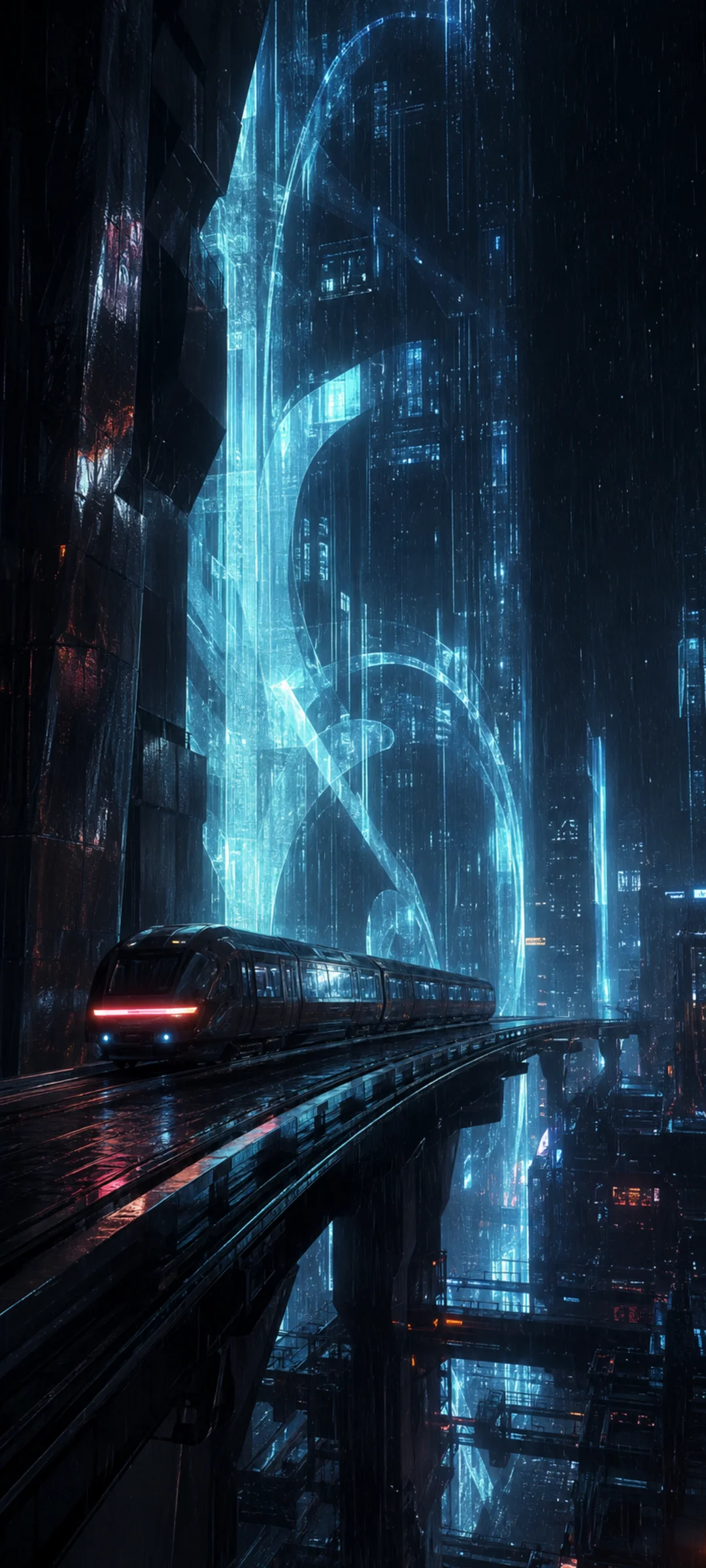 Elevated Train Heavy Rain