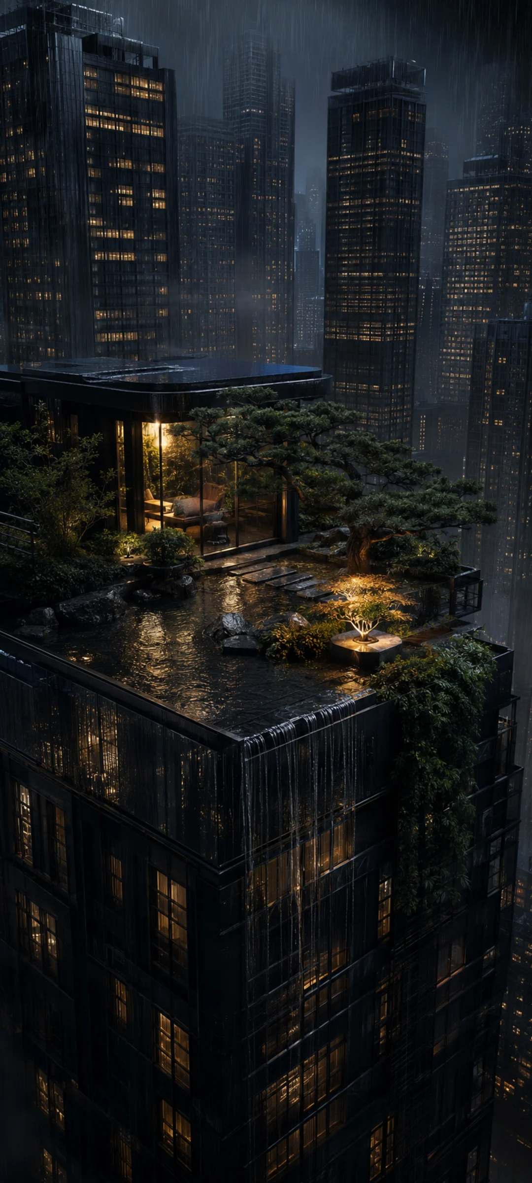Near Black Rooftop Garden