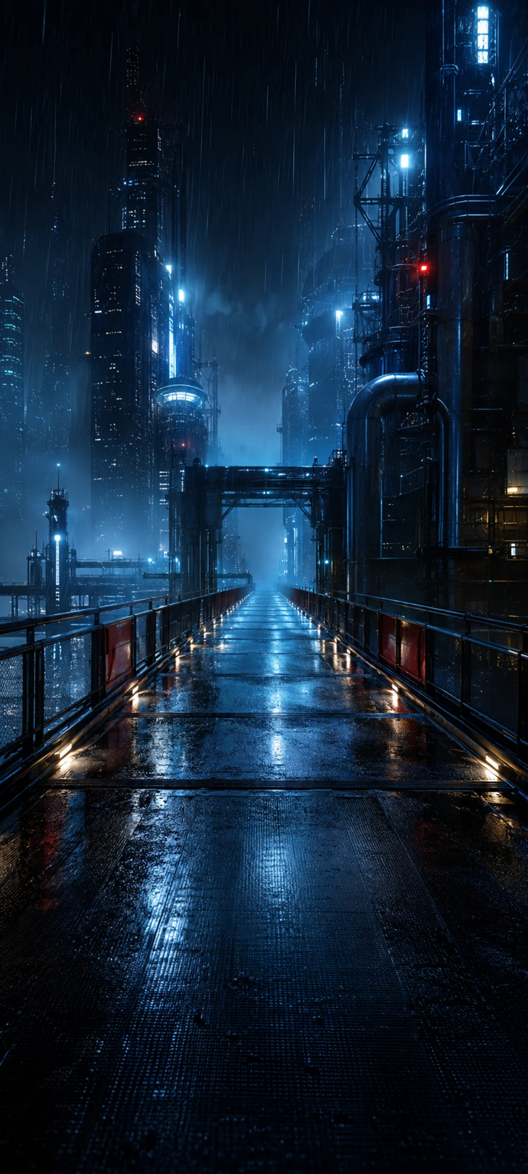 Rainy Industrial Bridge
