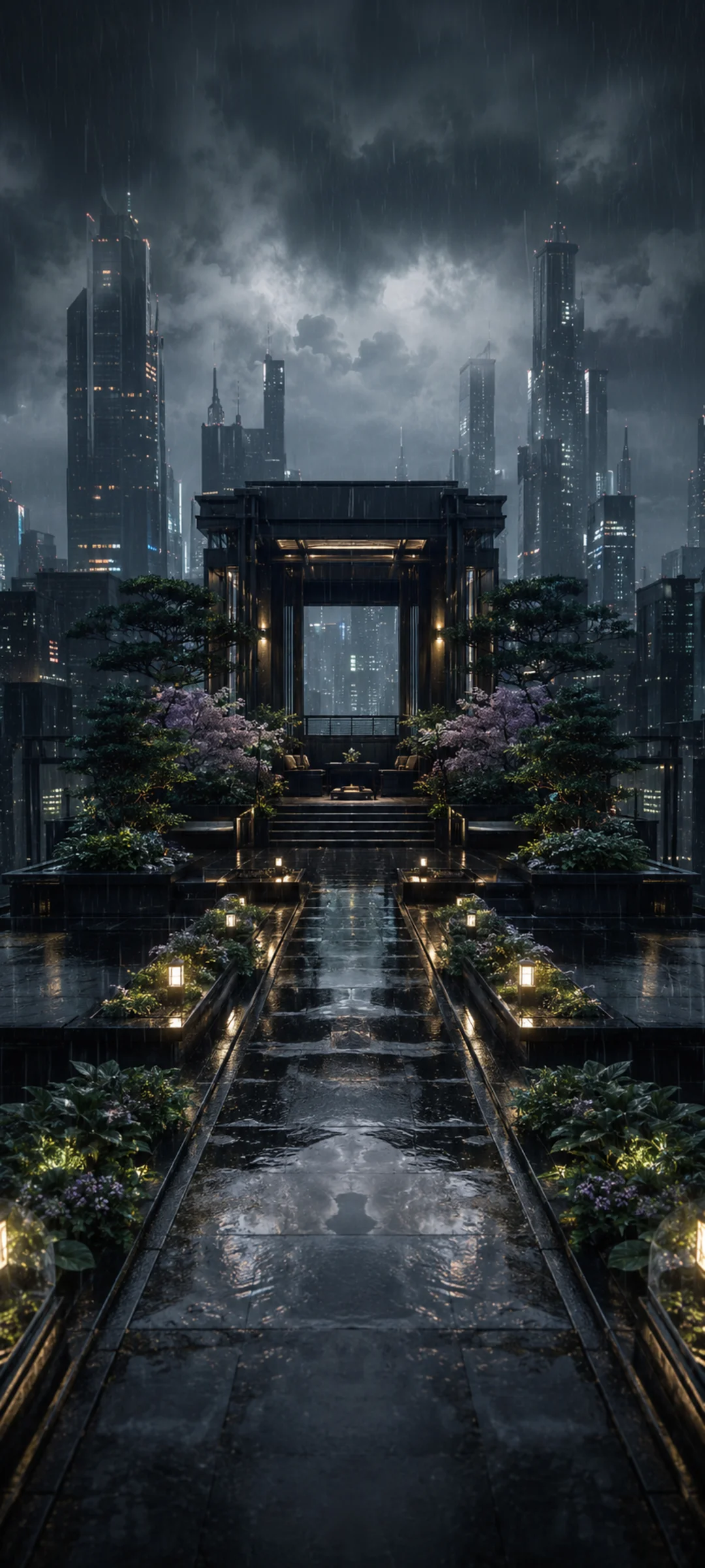 Rainy Rooftop Garden