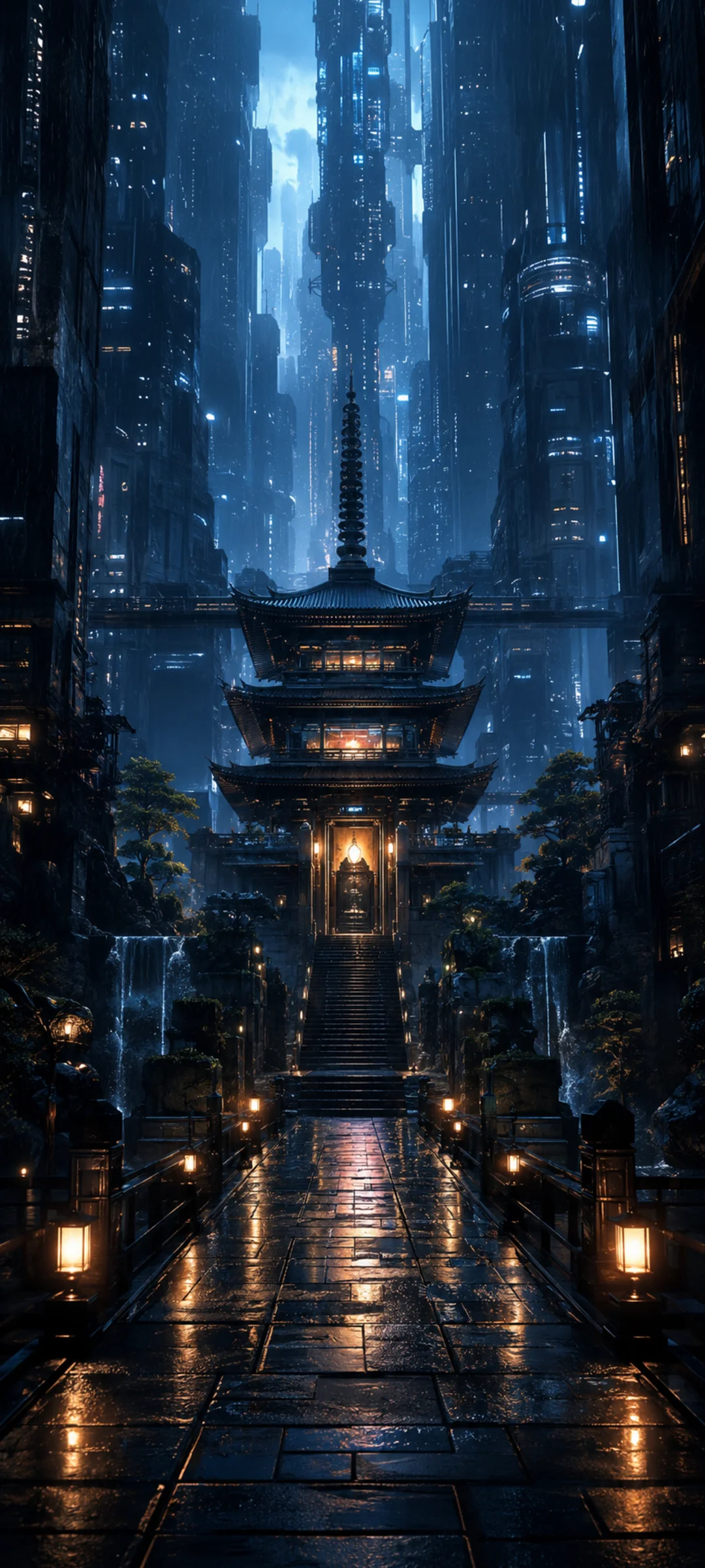 Temple Megacity Blue Hour