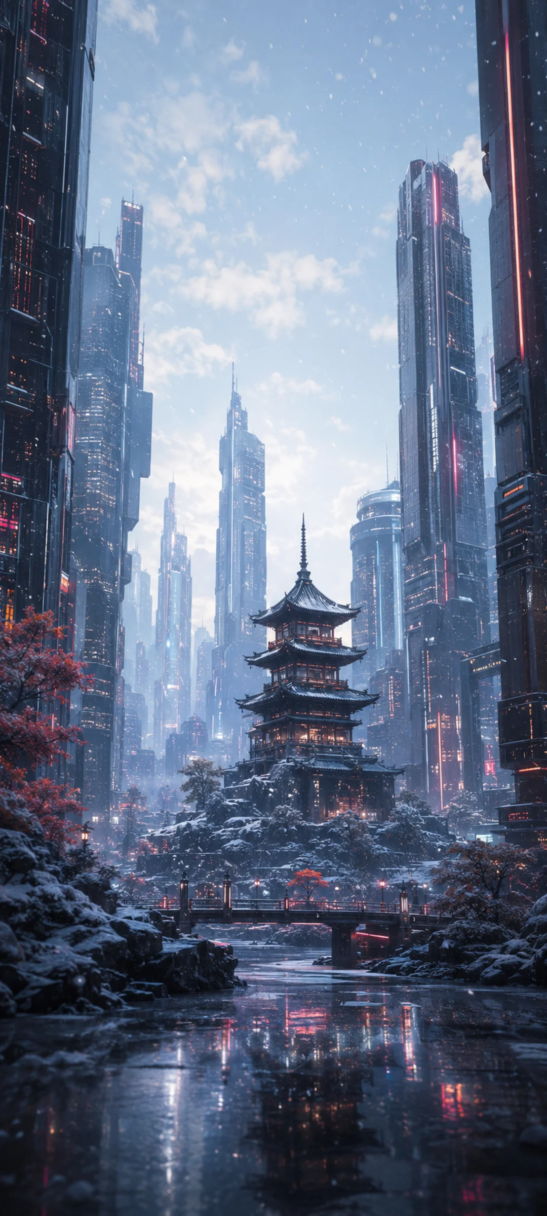 Temple Snowfall Neon