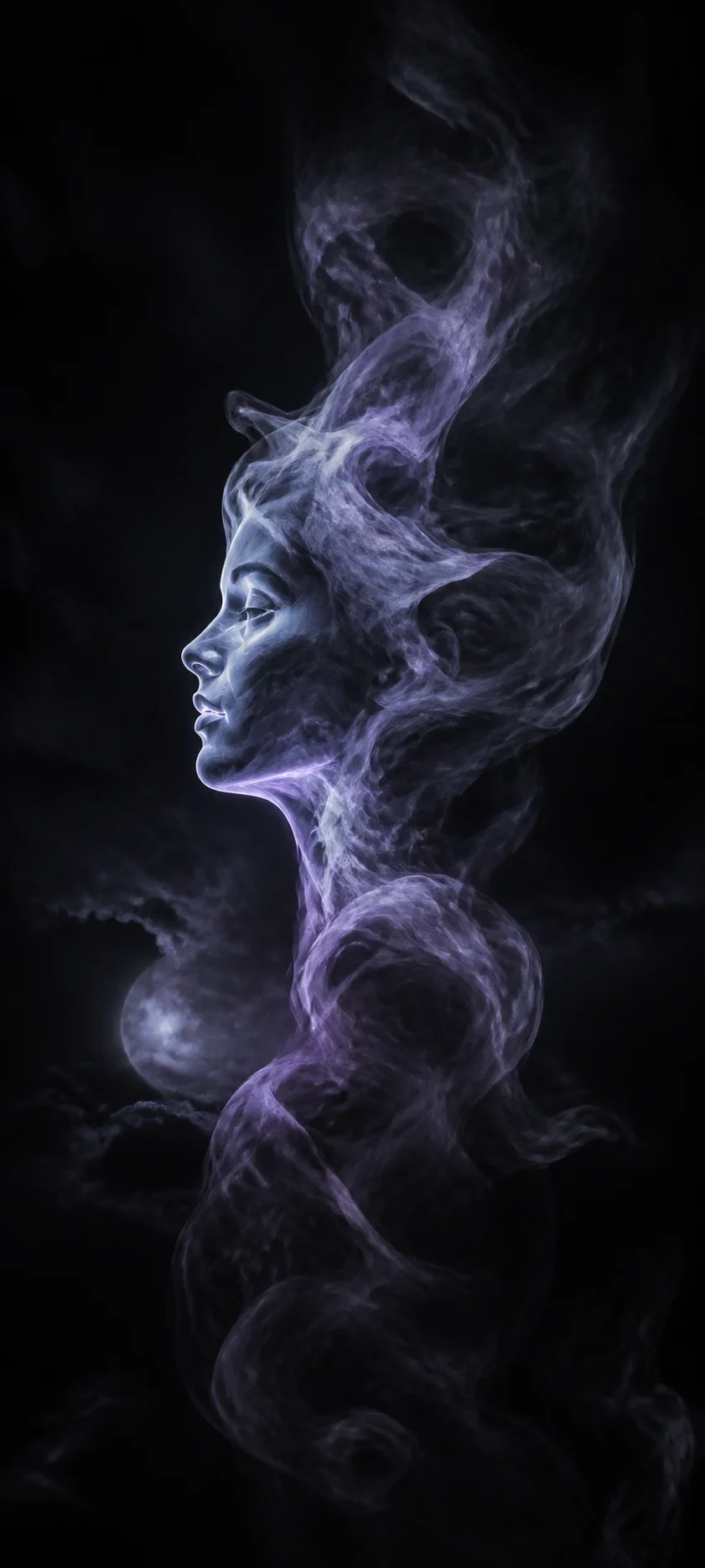 Moonlit Realm Smoke Portrait