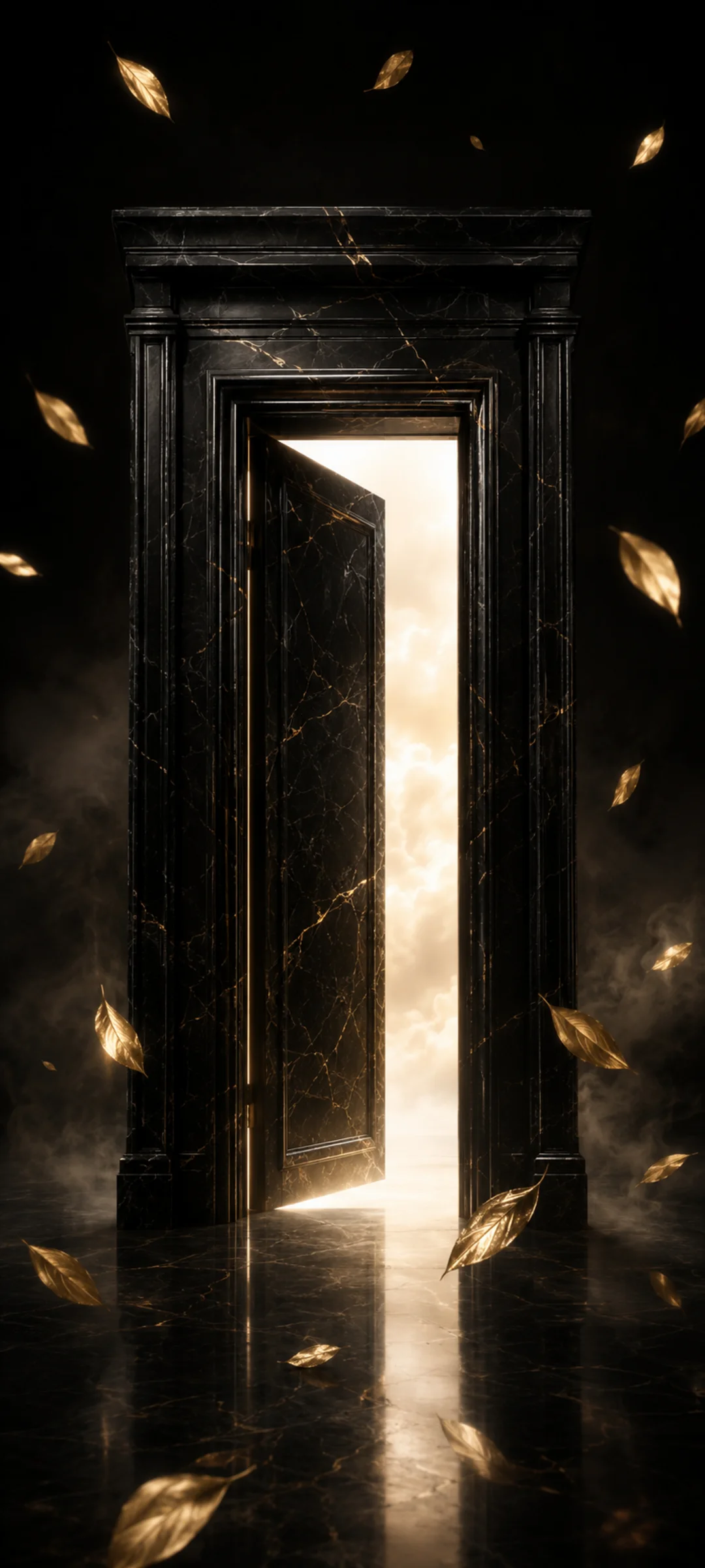 Black Marble Golden Doorway