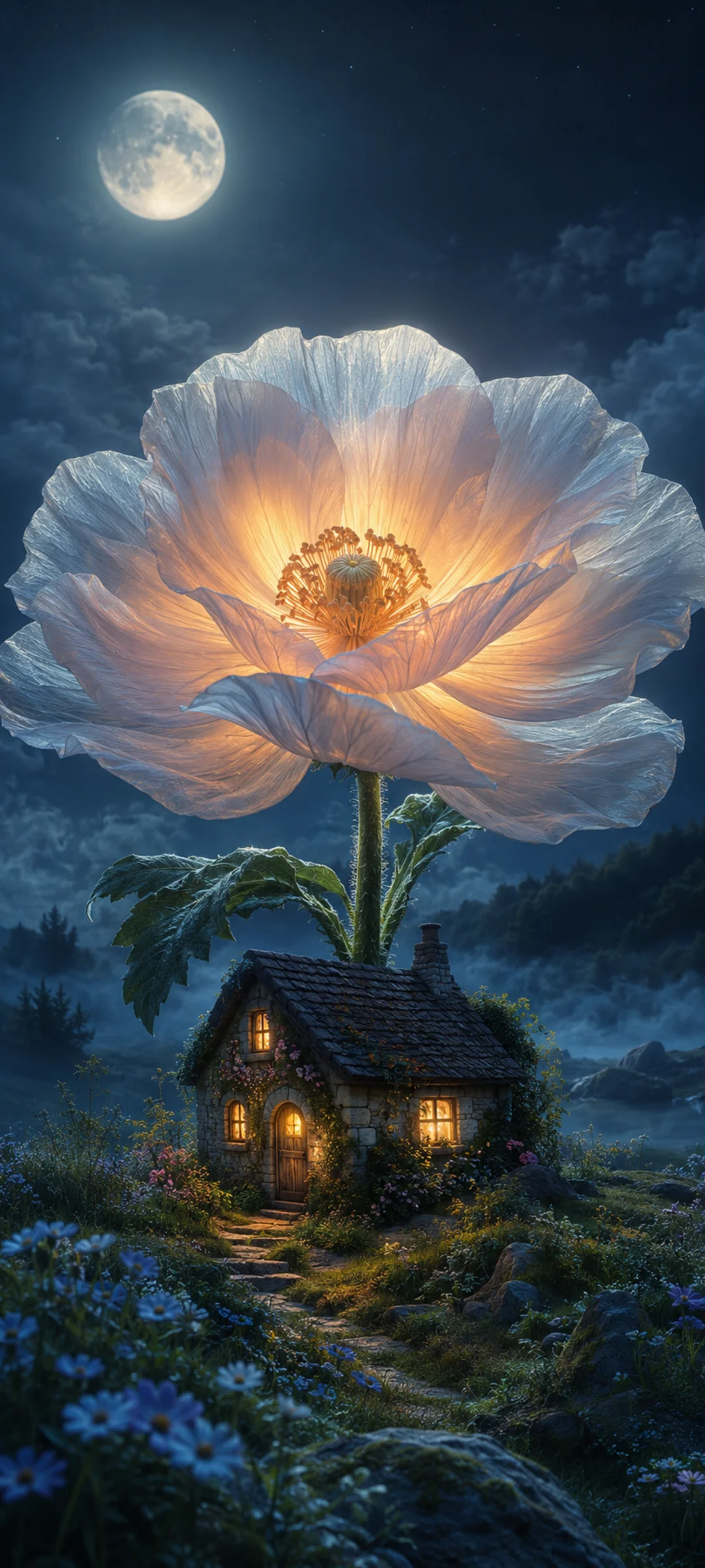 Cottage Giant Glowing Flower