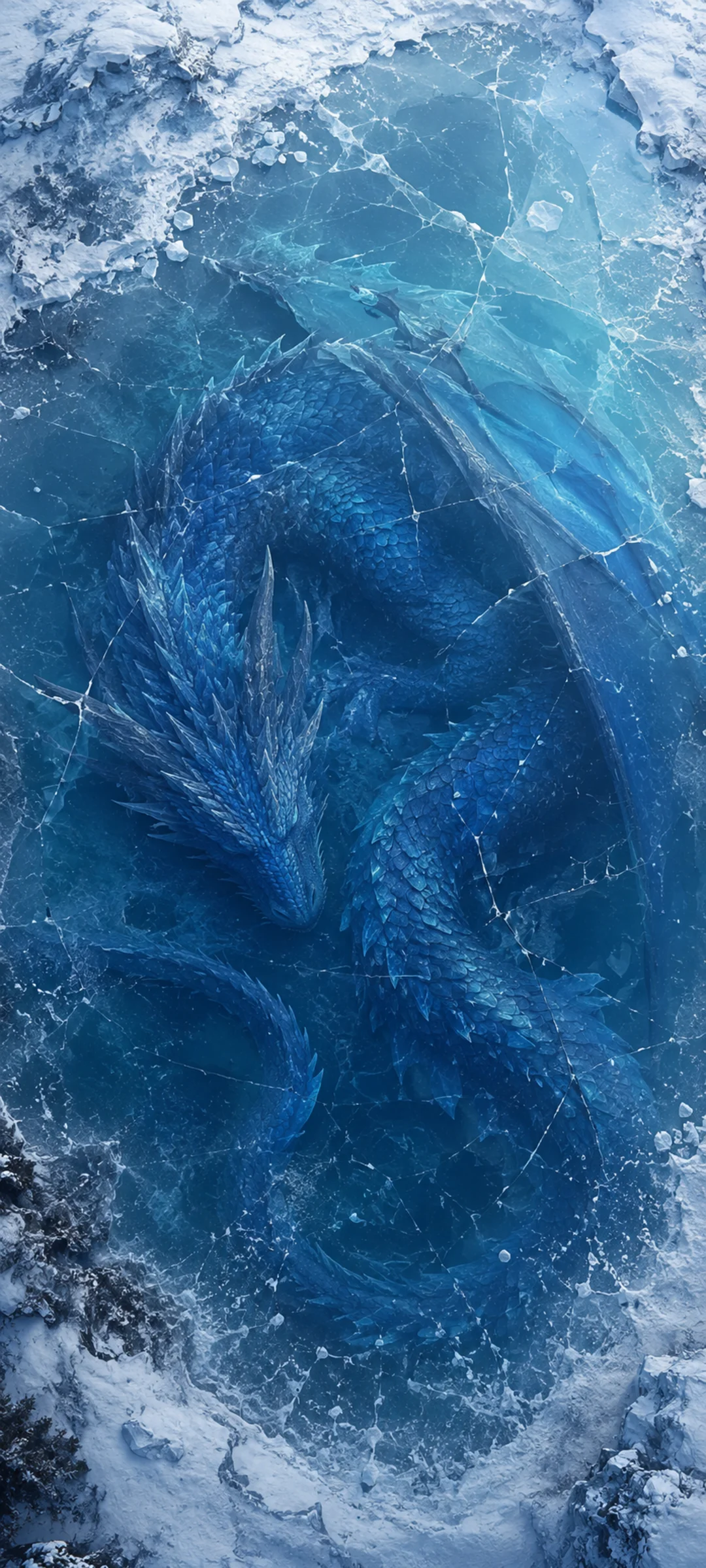 Frozen Lake Blue Dragon