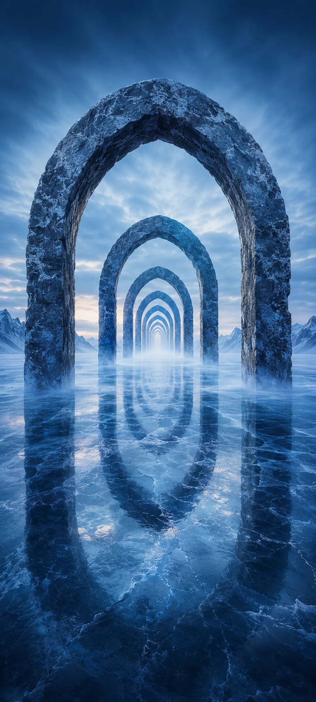 Frozen Lake Stone Arches