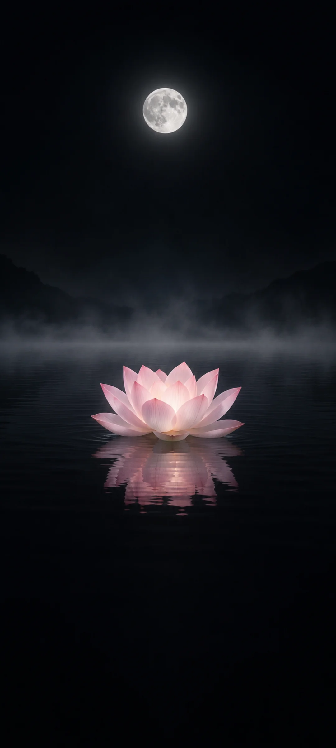 Glowing Lotus Black Lake