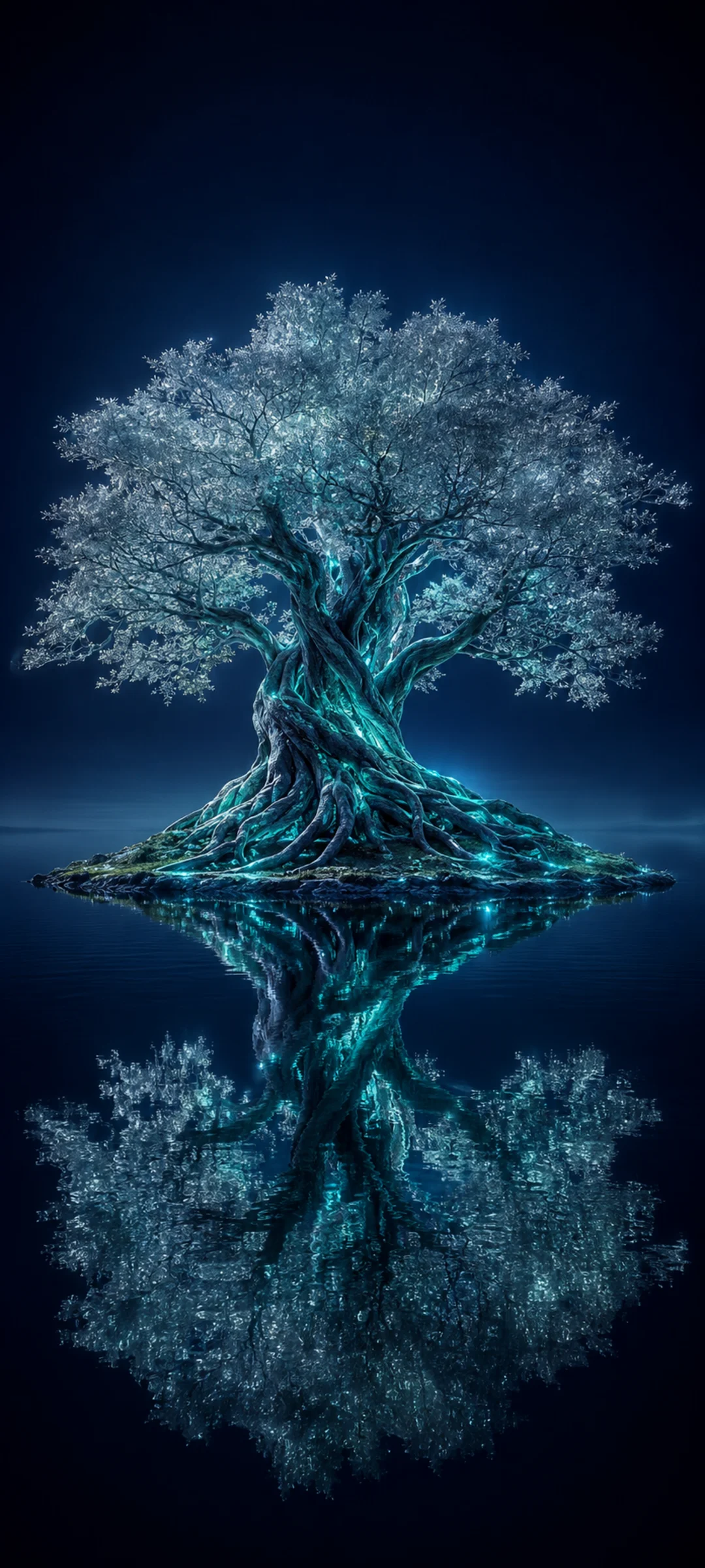 Luminous Tree Black Lake