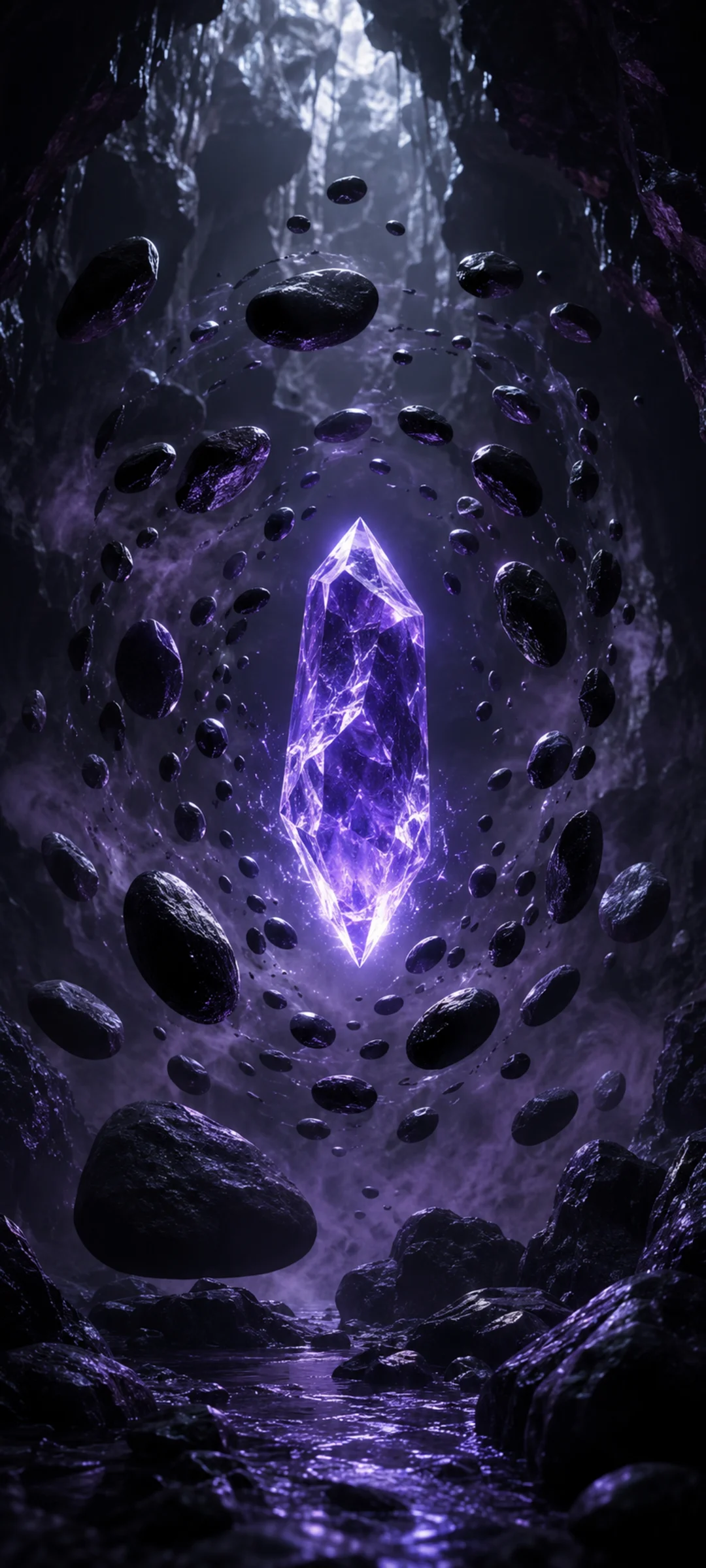 Orbiting Stones Violet Crystal