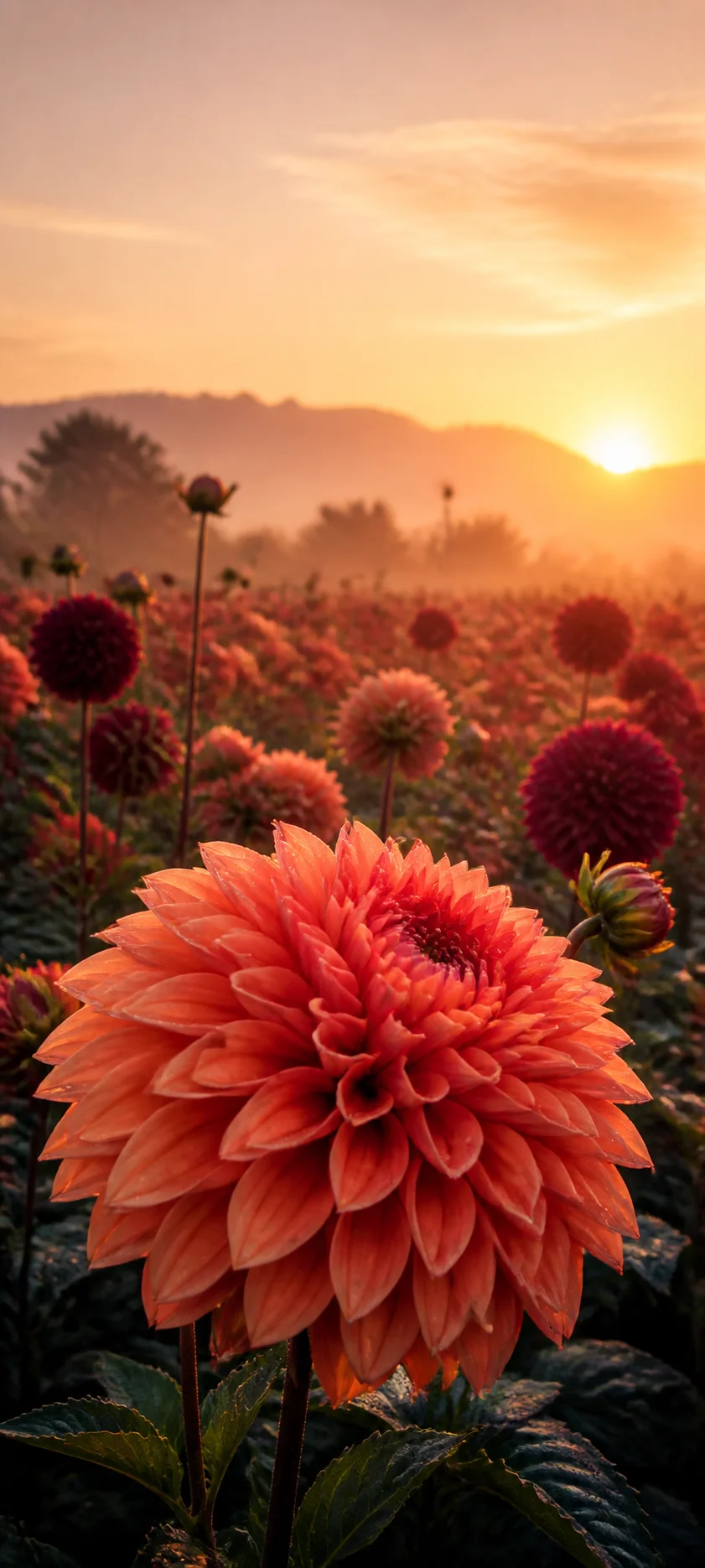 Coral Dahlia Golden Habitat