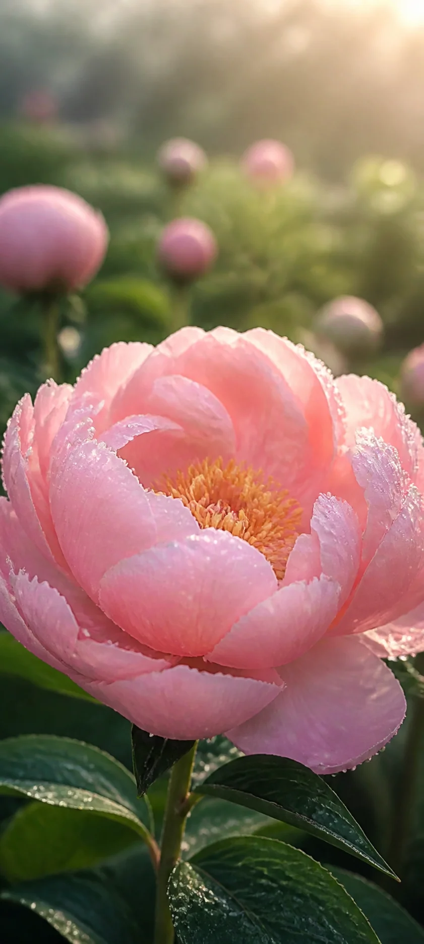 Dew Kissed Blush Peony Macro