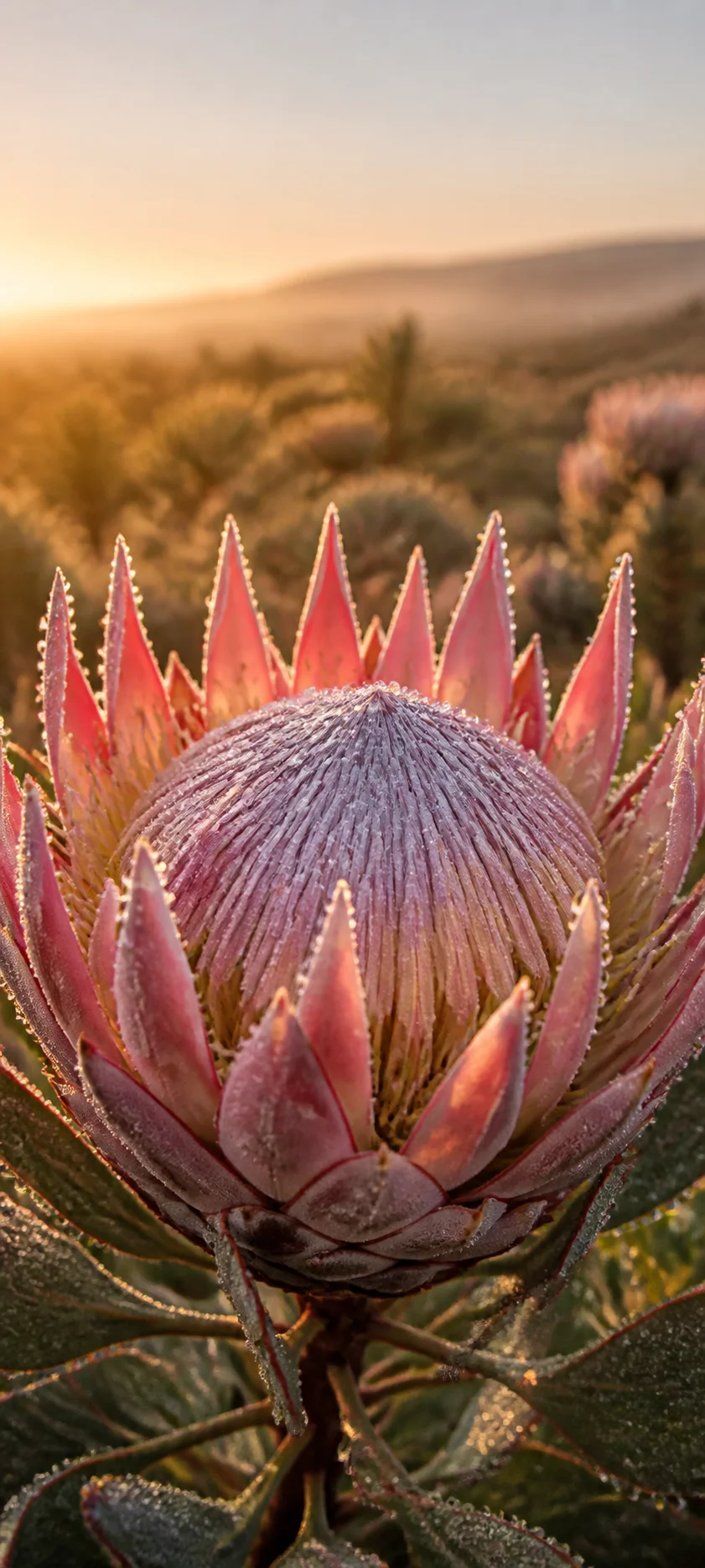 Dew Kissed King Protea Macro