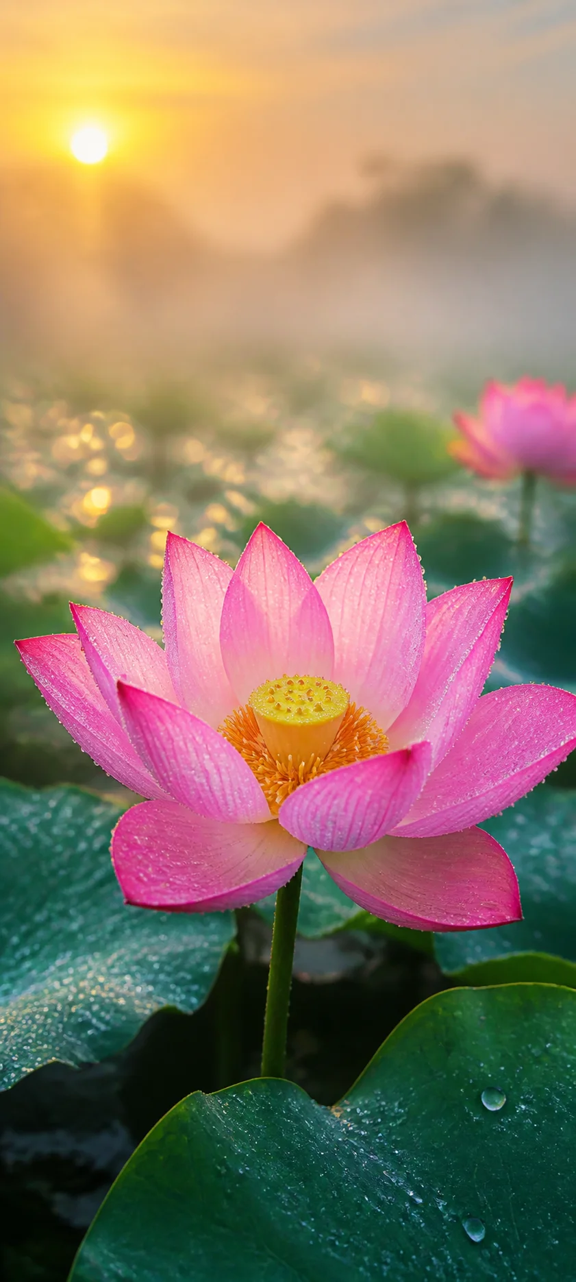 Dew Kissed Pink Lotus Macro