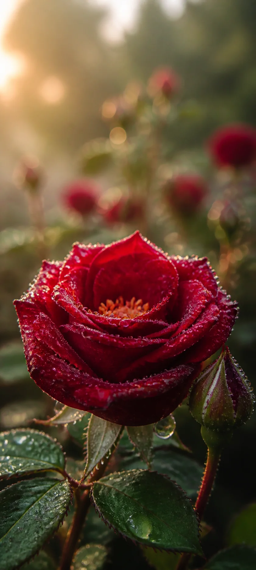 Dew Kissed Red Rose Macro