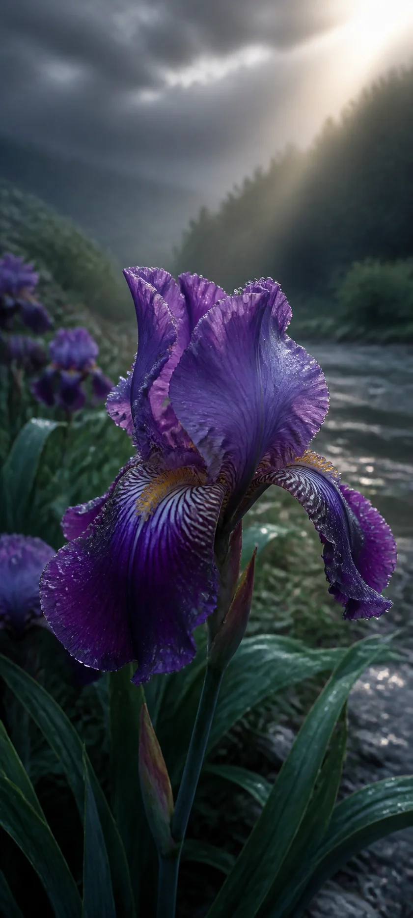 Purple Iris After Rain