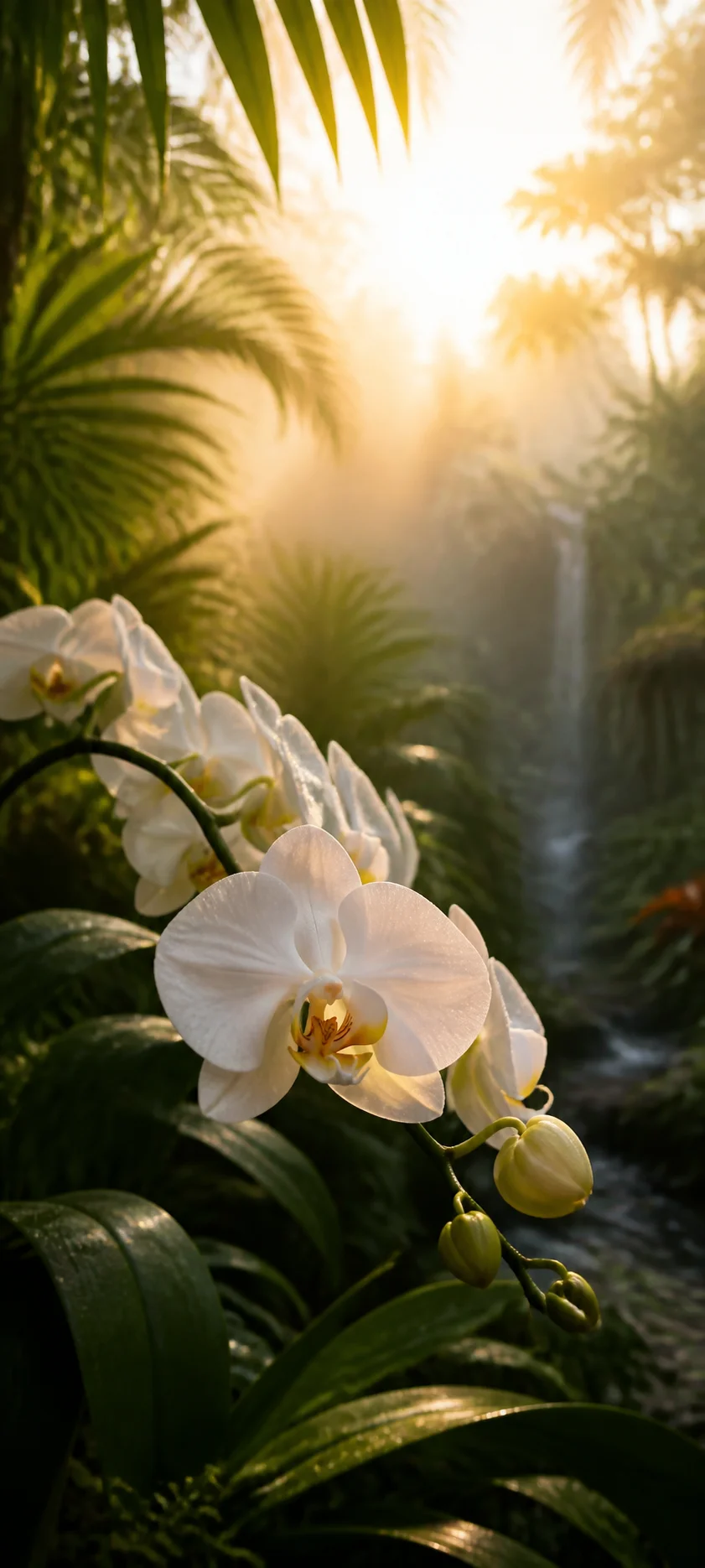 White Orchid Golden Habitat