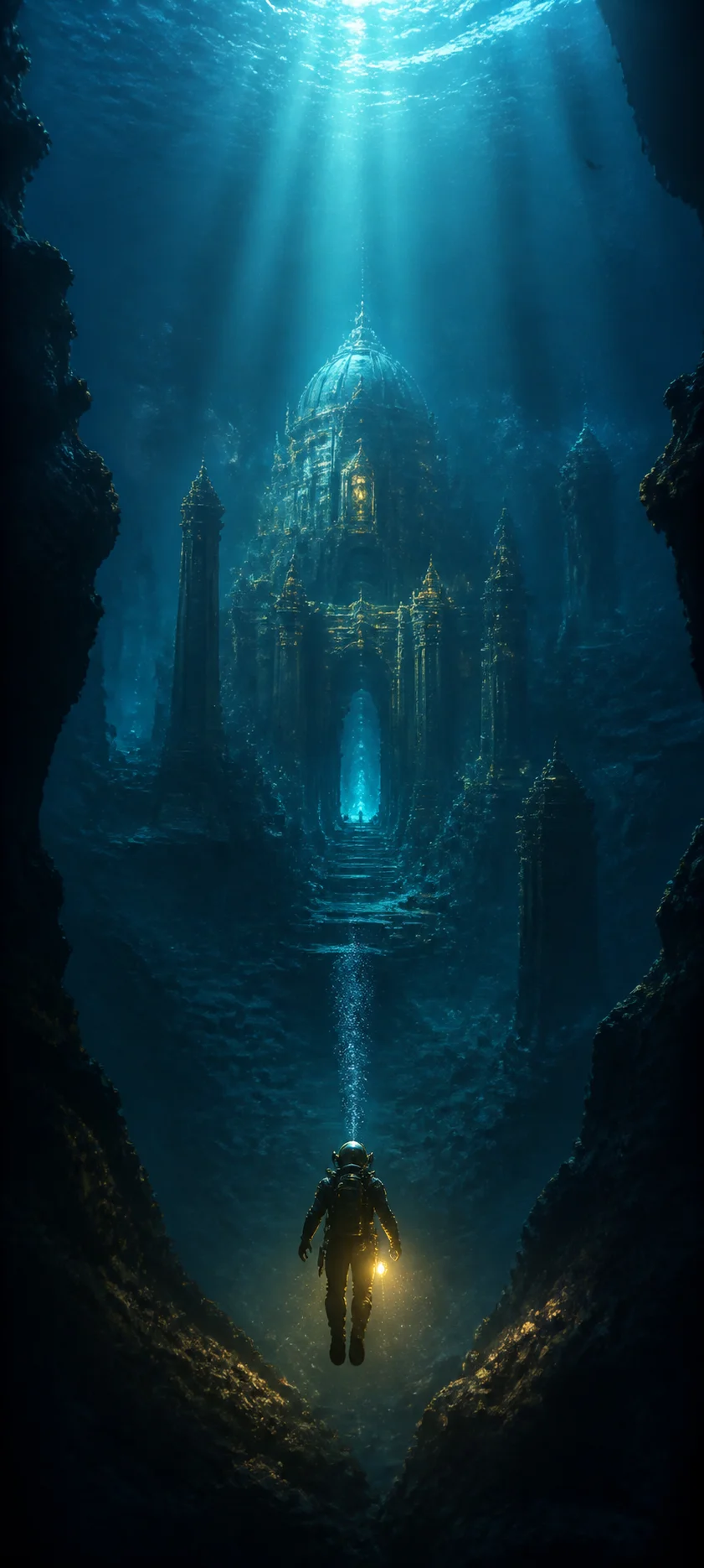 Minimal Iconic Underwater Ruins