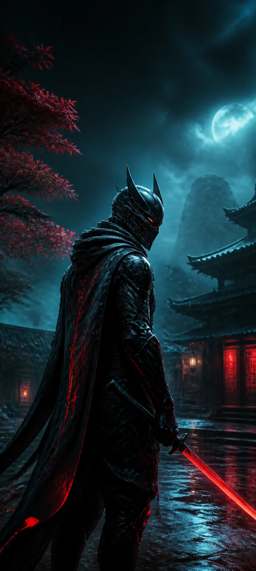 Moonlit Realm Cyber Samurai